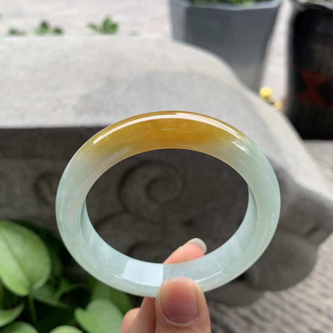 圈口55.8-12.5-8.5【蜜糖黄正圈手镯】正圈55 56可戴