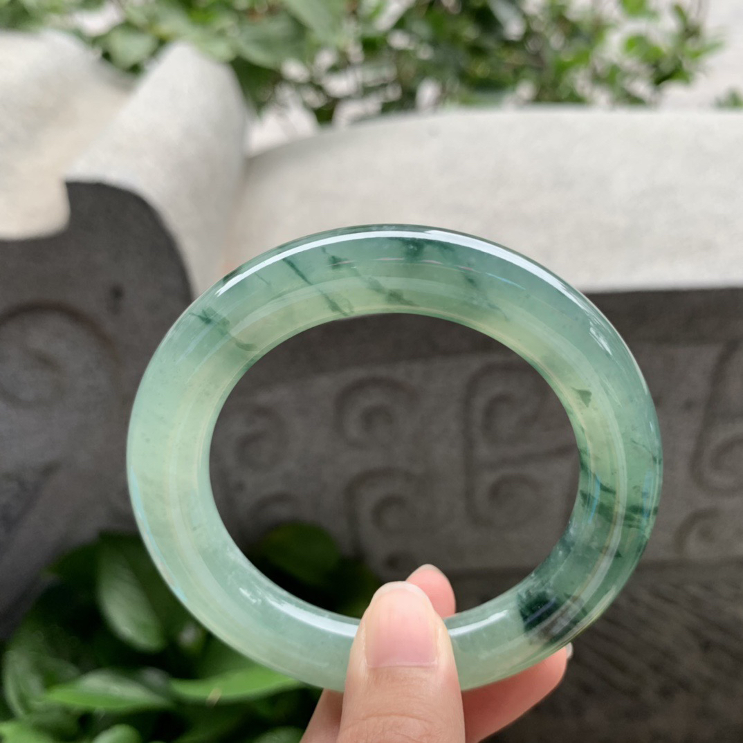 圈口56-11.4 【冰飘花圆条手镯】圆条56 57可戴