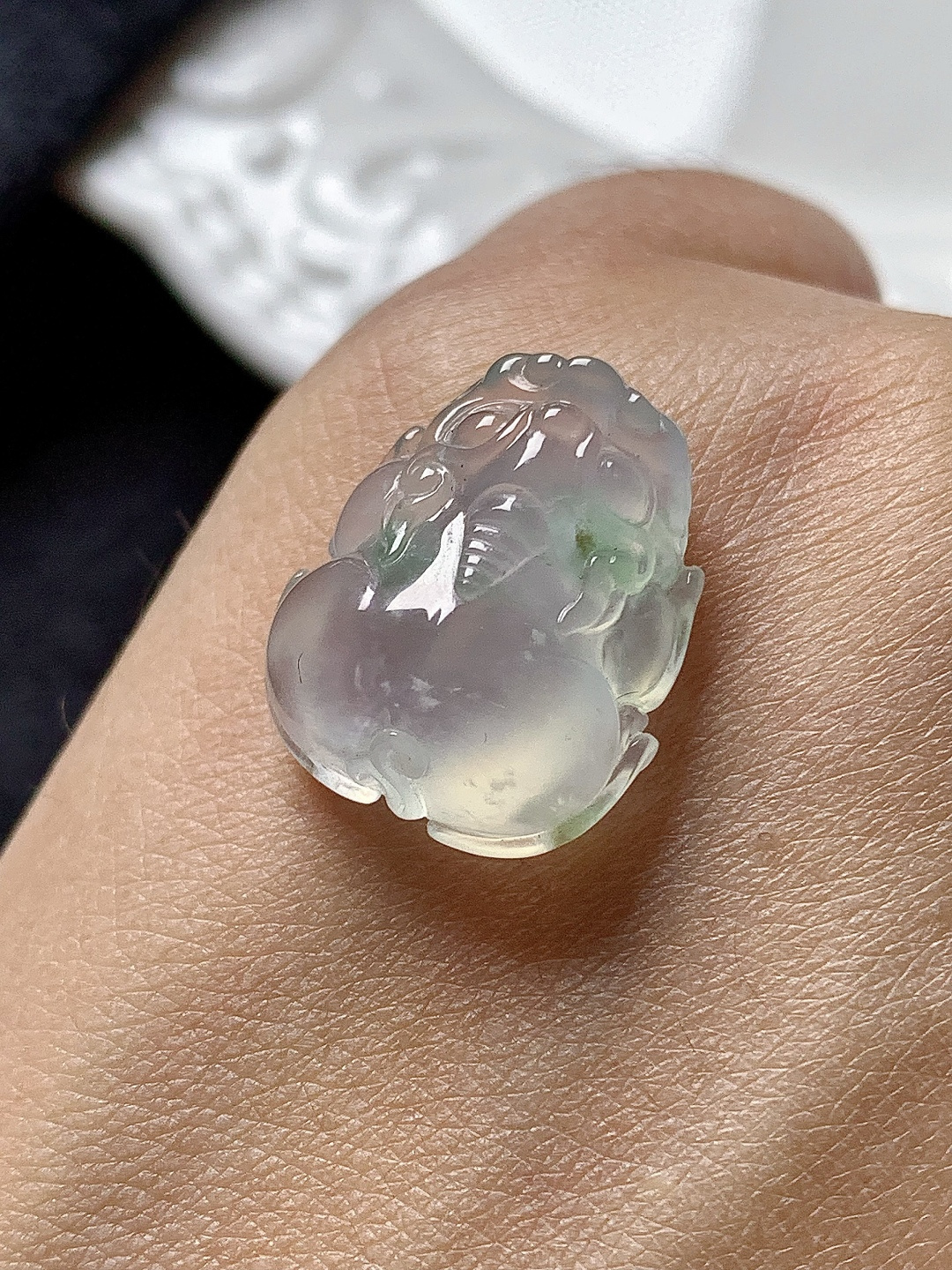 高冰飘花貔貅 水润种老 0413 尺寸18.1*15.4*7.6