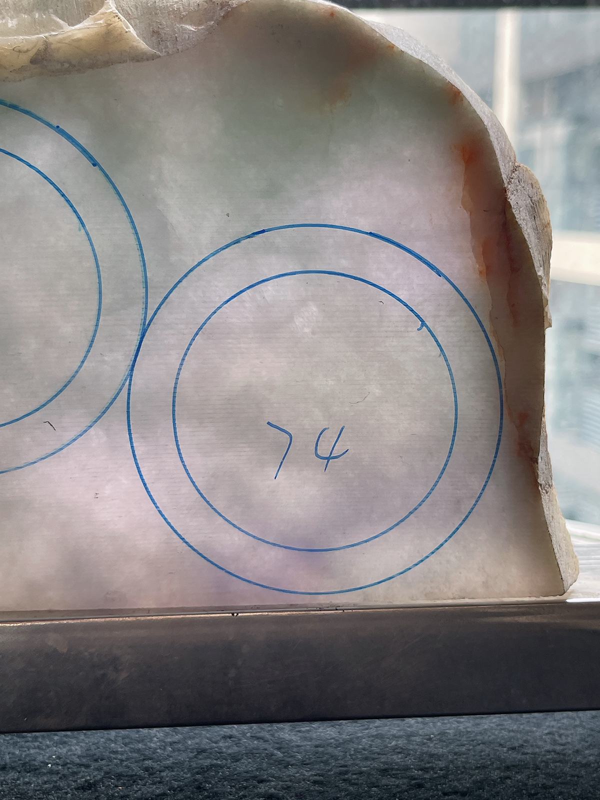 翡翠板料，⭕️正圈最大做58，圆条最大做54