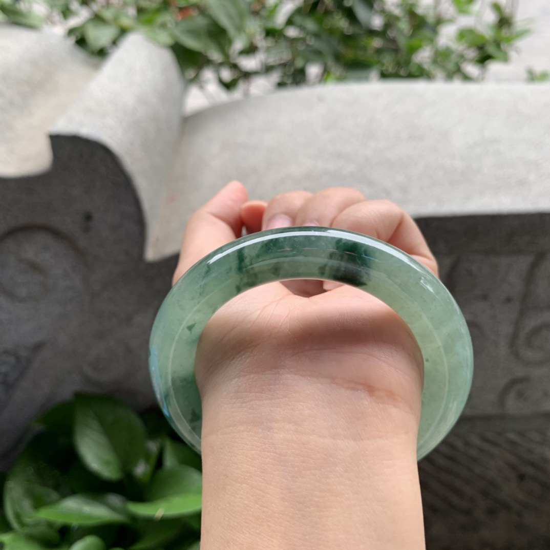 圈口56-11.4 【冰飘花圆条手镯】圆条56 57可戴