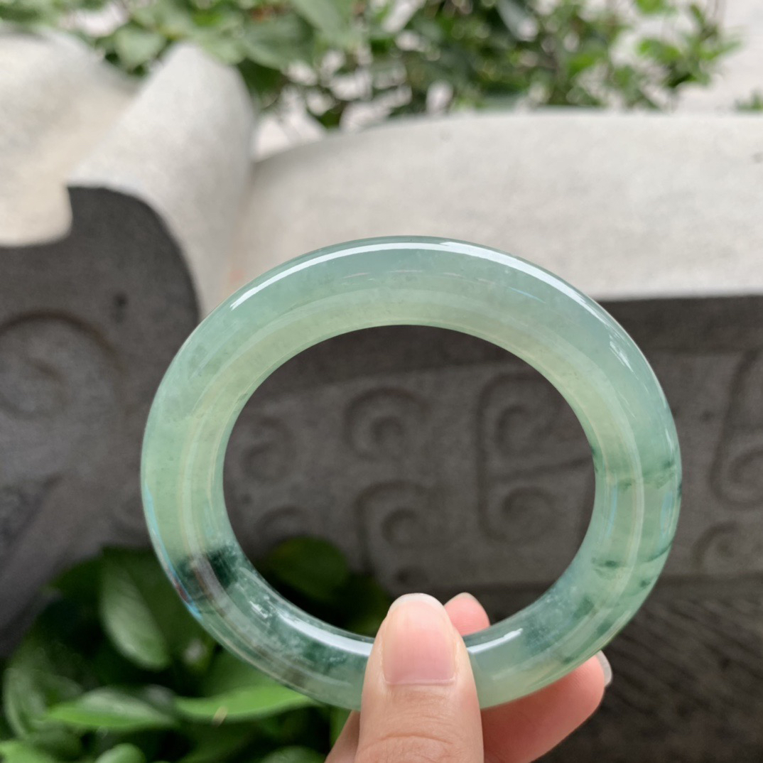 圈口56-11.4 【冰飘花圆条手镯】圆条56 57可戴