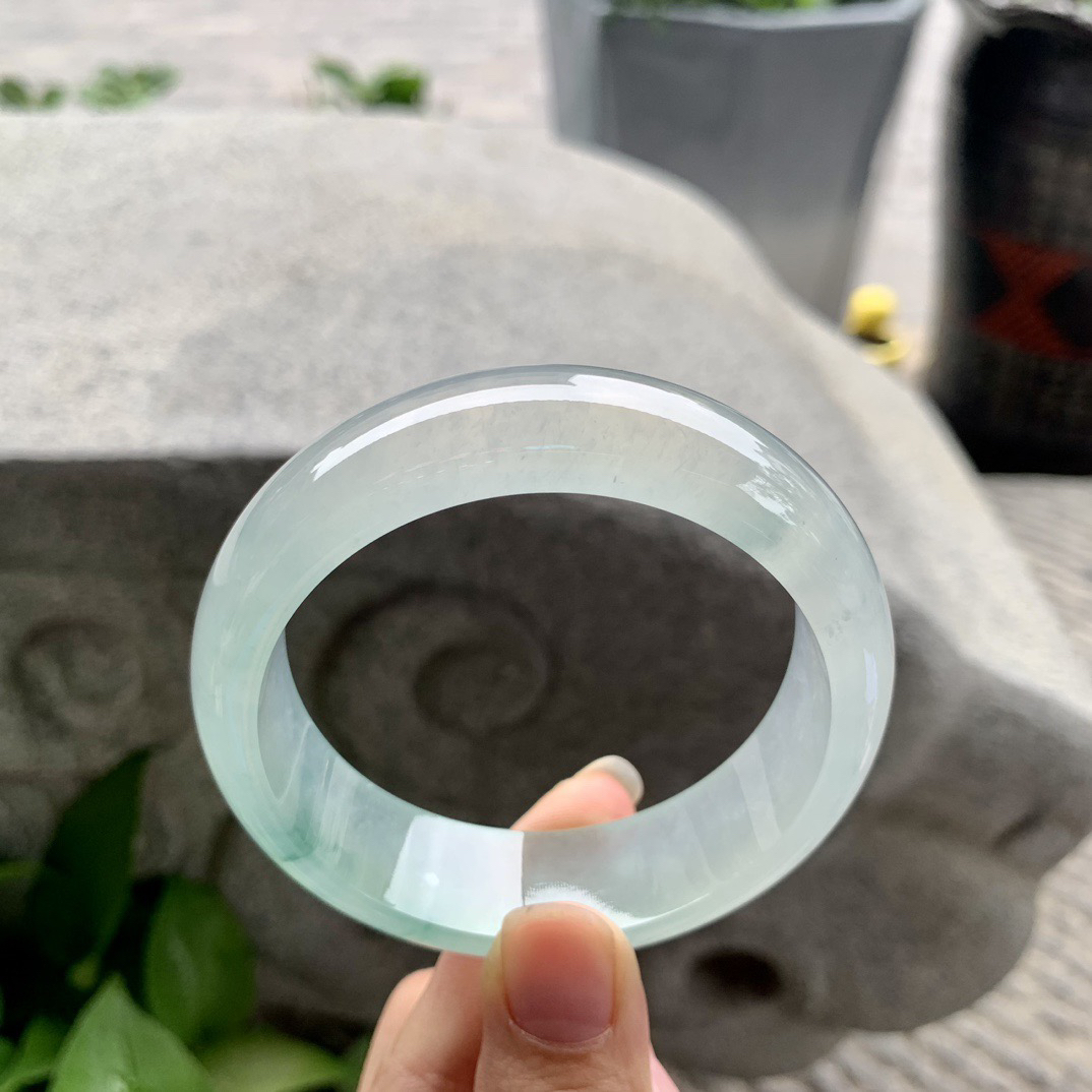 宽版大圈口58-17.6-8.6 【高冰飘花正圈手镯】正圈58 59可戴