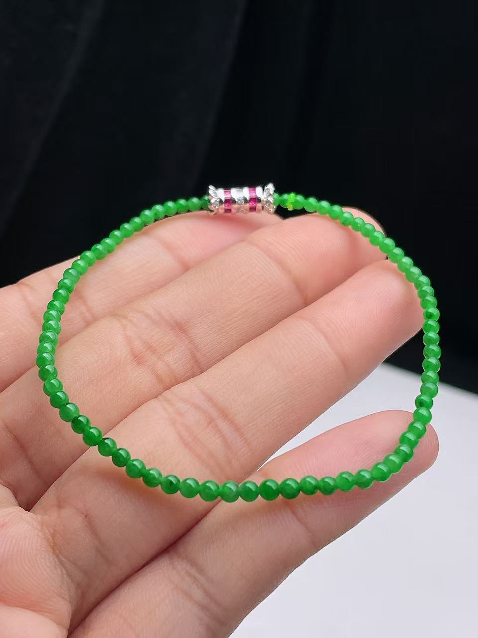 2.5mm满绿小米珠手链 不议