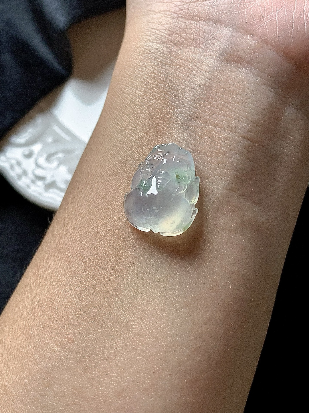 高冰飘花貔貅 水润种老 0413 尺寸18.1*15.4*7.6