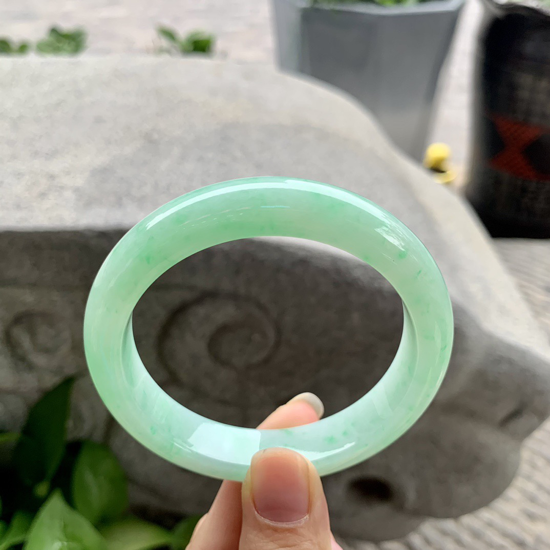 大圈口58.2-12.7-8.7 【满甜绿正圈手镯】正圈58 59可戴