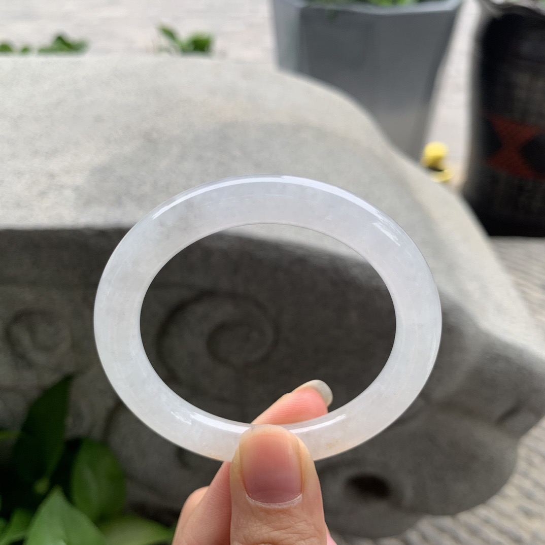 小圈口 51-8.5【冰黄翡圆条手镯】圆条51 52可戴