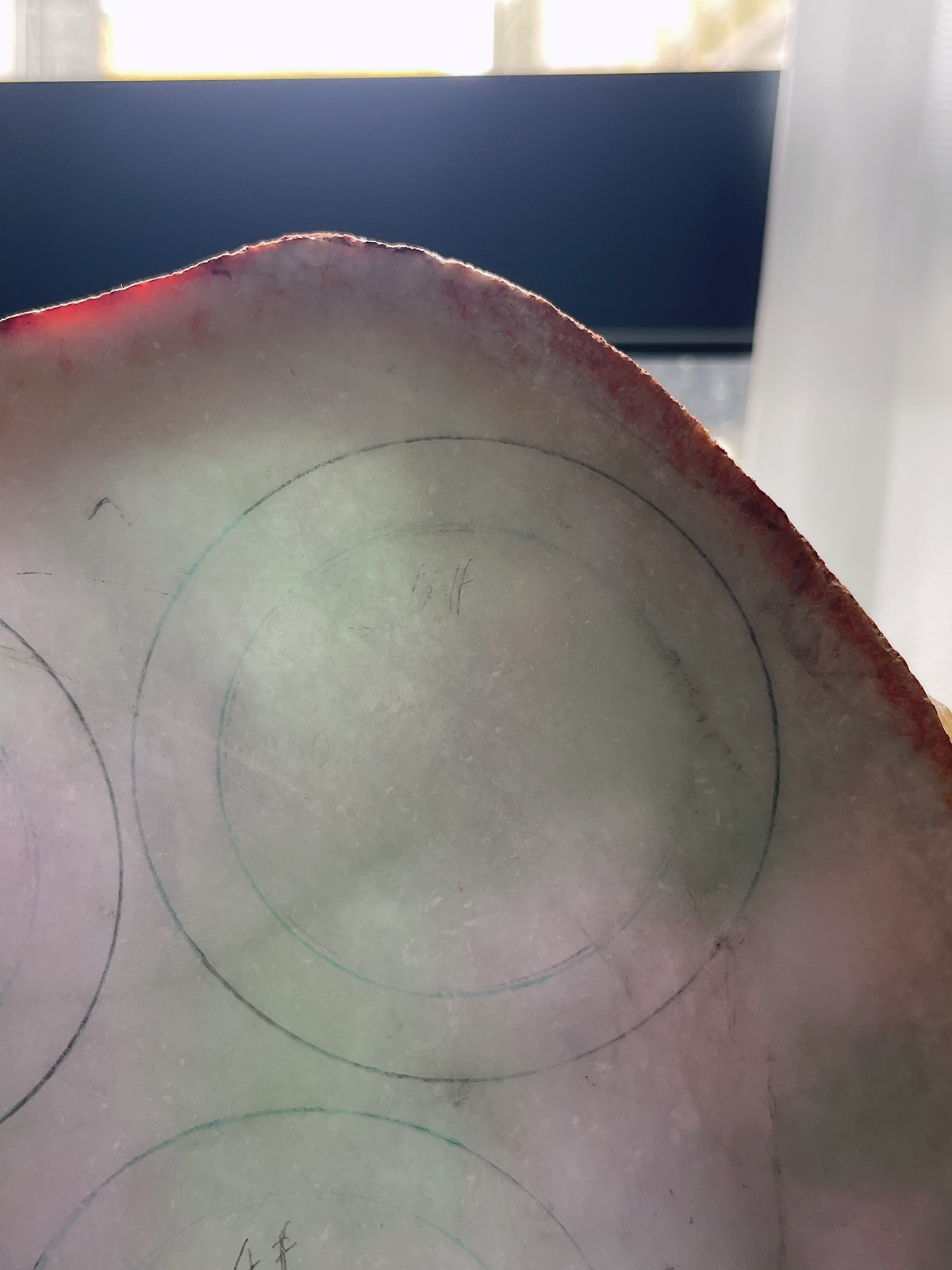 翡翠板料，⭕️正圈最大做59，圆条最大做55