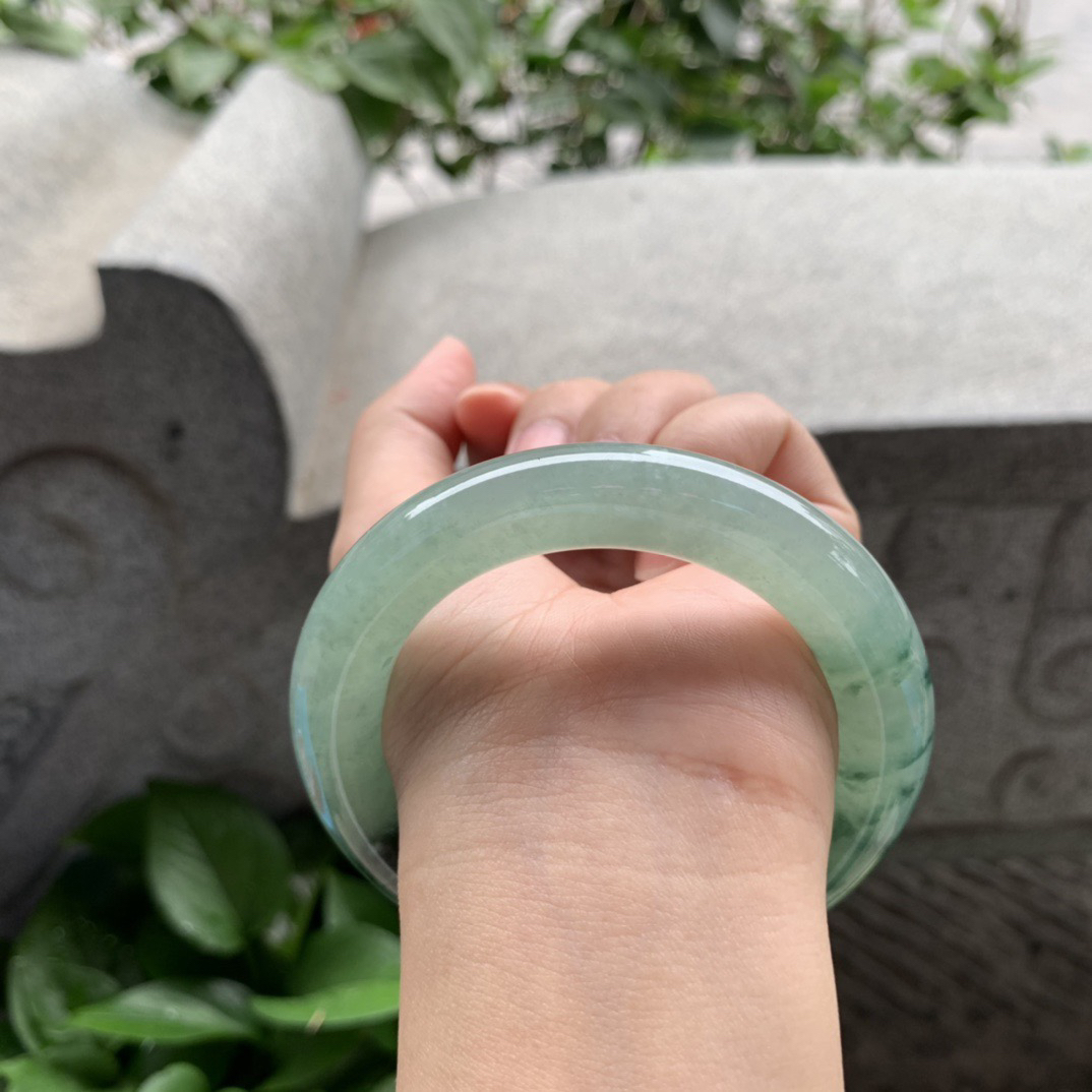 圈口56-11.4 【冰飘花圆条手镯】圆条56 57可戴