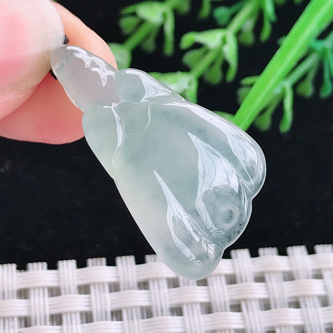 实拍A货翡翠30/17.2/7.3老坑冰胶果冻冰晴莲蓬吊坠翡翠玉坠