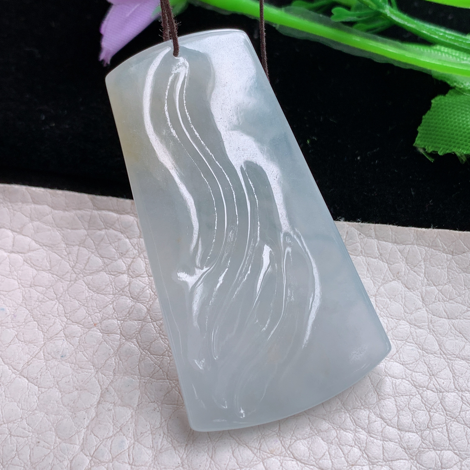 lz实拍53.8*30*5.2天然缅甸翡翠立体生肖守护神 虚空藏玉吊坠 玉挂件