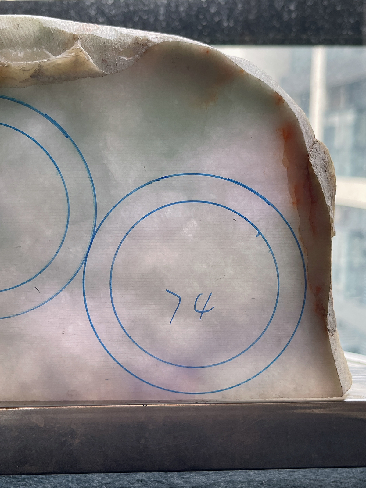 翡翠板料，⭕️正圈最大做58，圆条最大做54