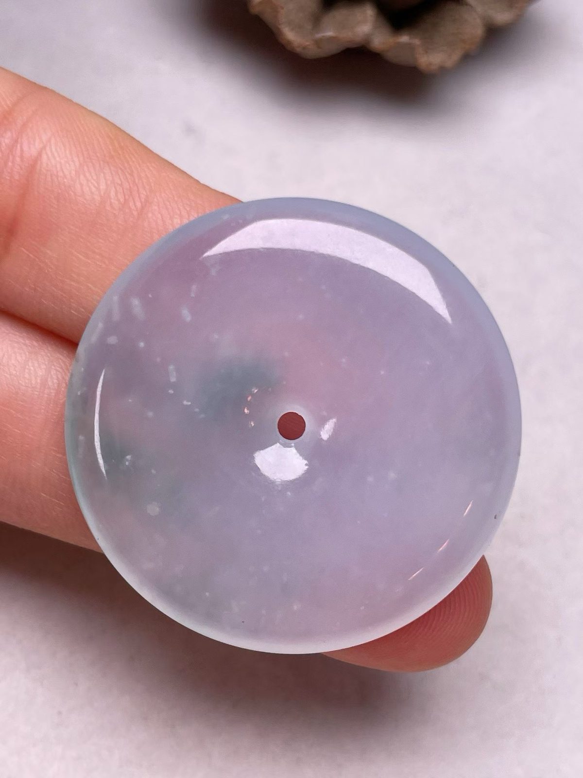 冰种飘花【平安扣】吊坠，种水好，玉质细腻 ，卖相好‘