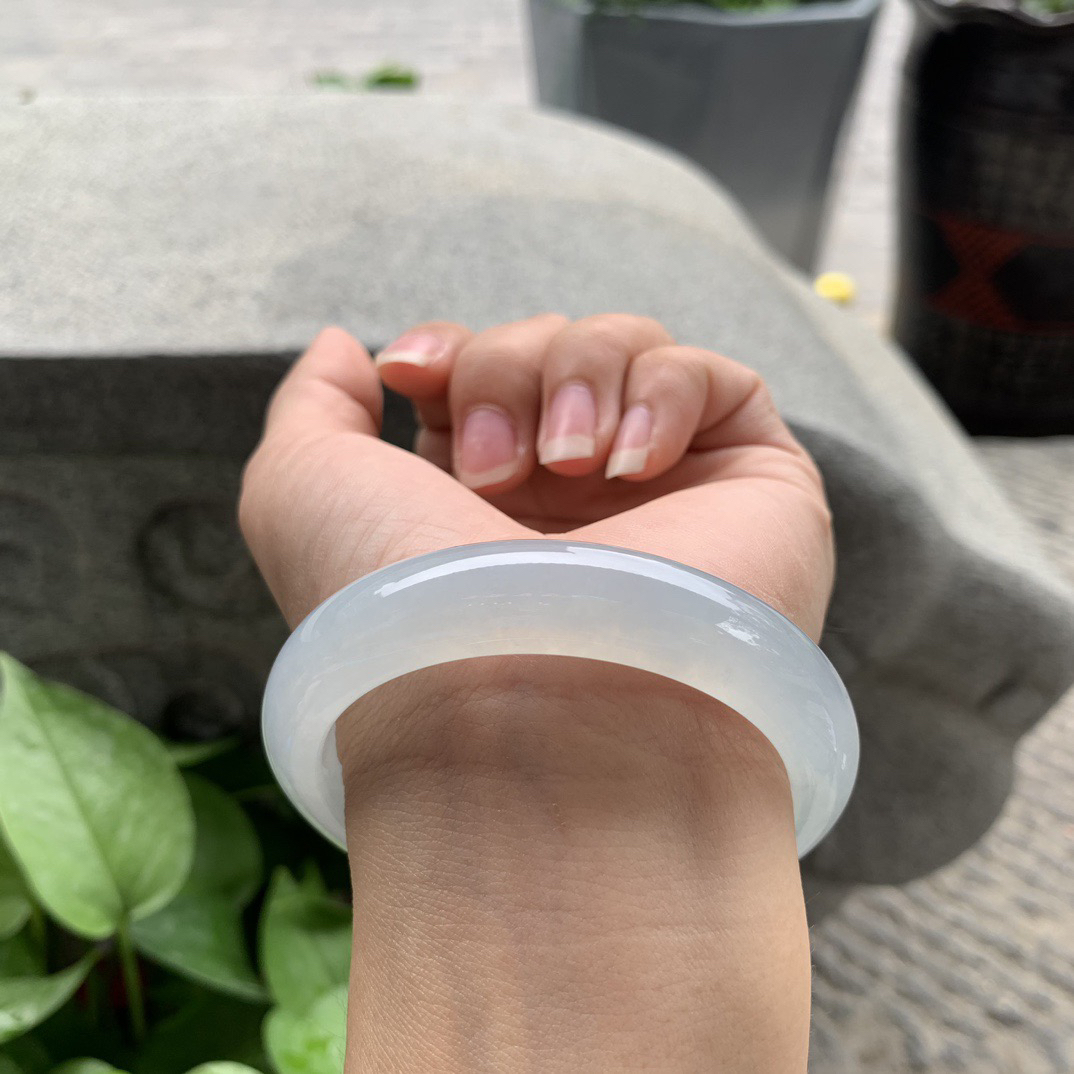 圈口 55.7-12.3-8.3【冰种正圈手镯】正圈55 56可戴