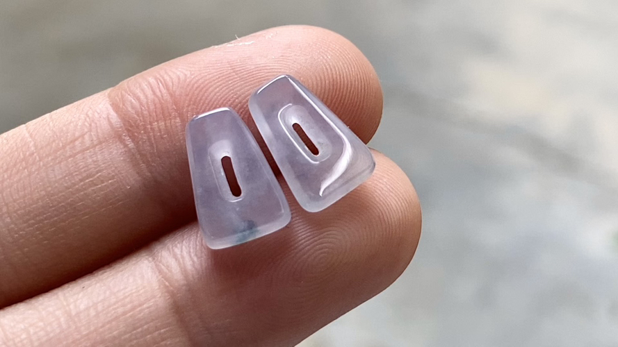 ️ 红春粉紫方扣一对 超值3582 11.5*7.2*2.8 无裂