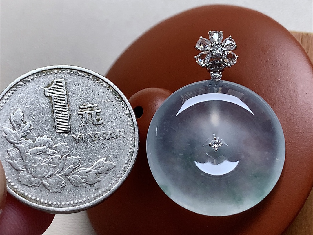 玻璃种飘花怀古 18K，品质，飘花素雅，无裂，尺寸32*23.5*5