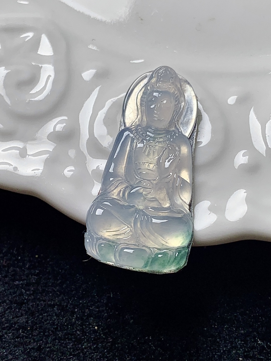 高冰飘花度母 水润种老 0413 尺寸28.3*14.1*2.9