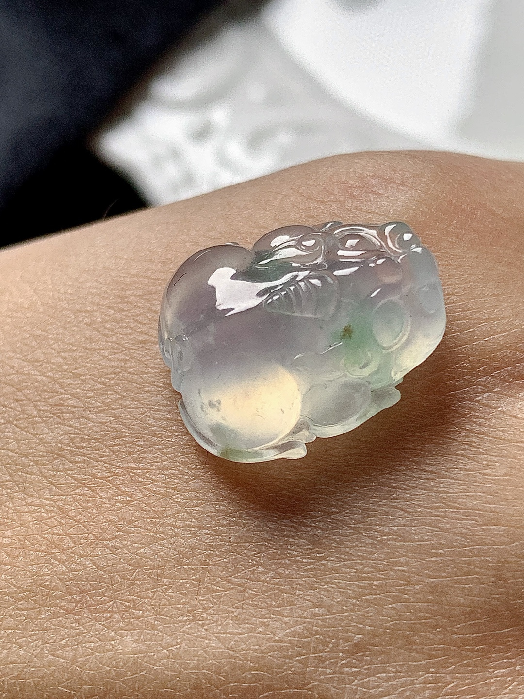 高冰飘花貔貅 水润种老 0413 尺寸18.1*15.4*7.6