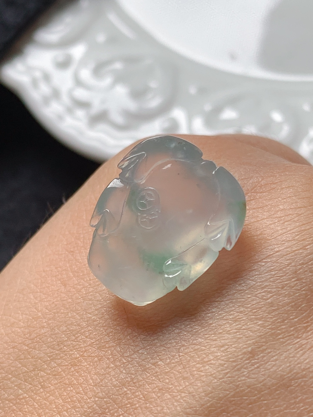 高冰飘花貔貅 水润种老 0413 尺寸18.1*15.4*7.6