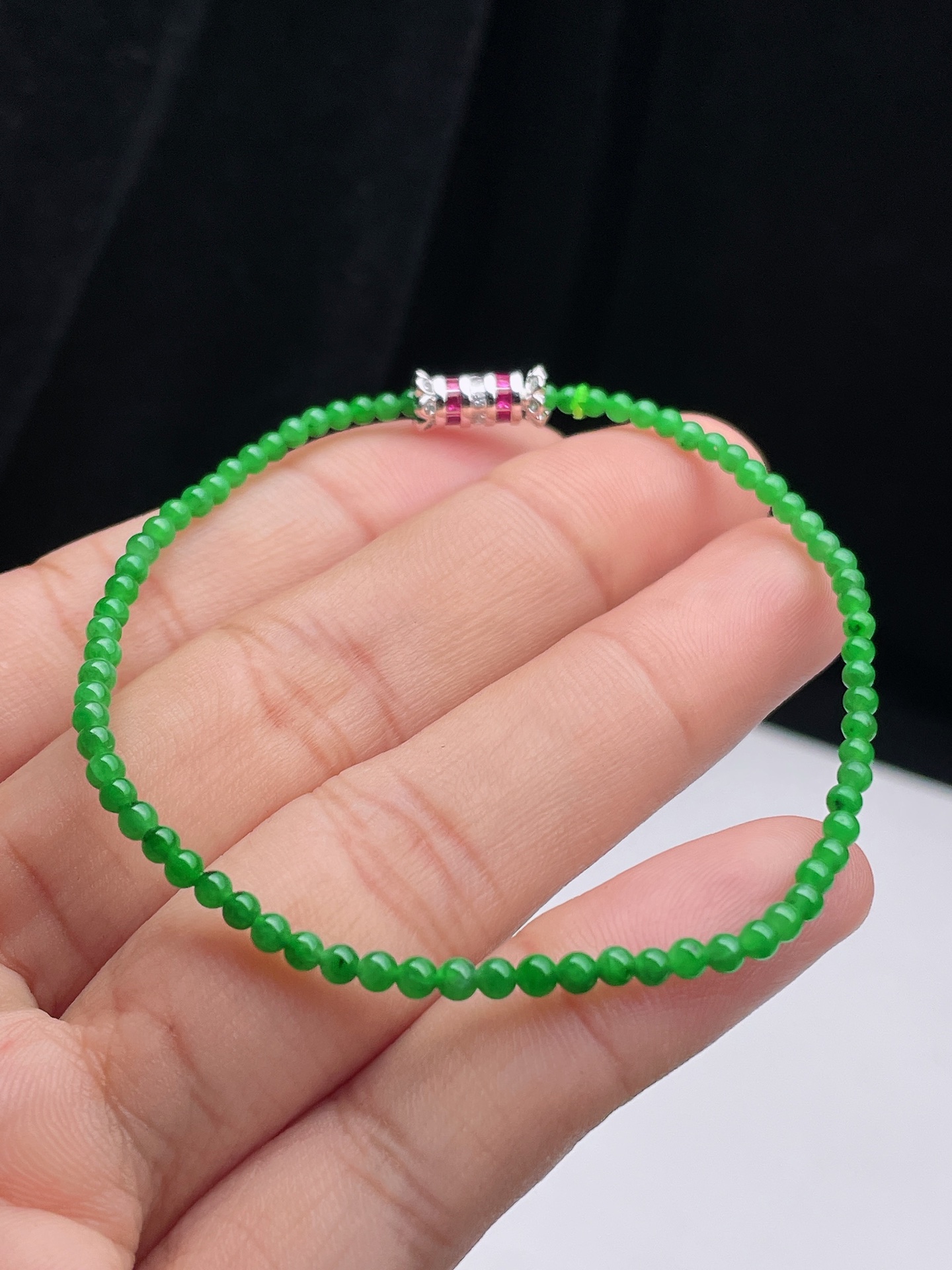 2.5mm满绿小米珠手链 不议
