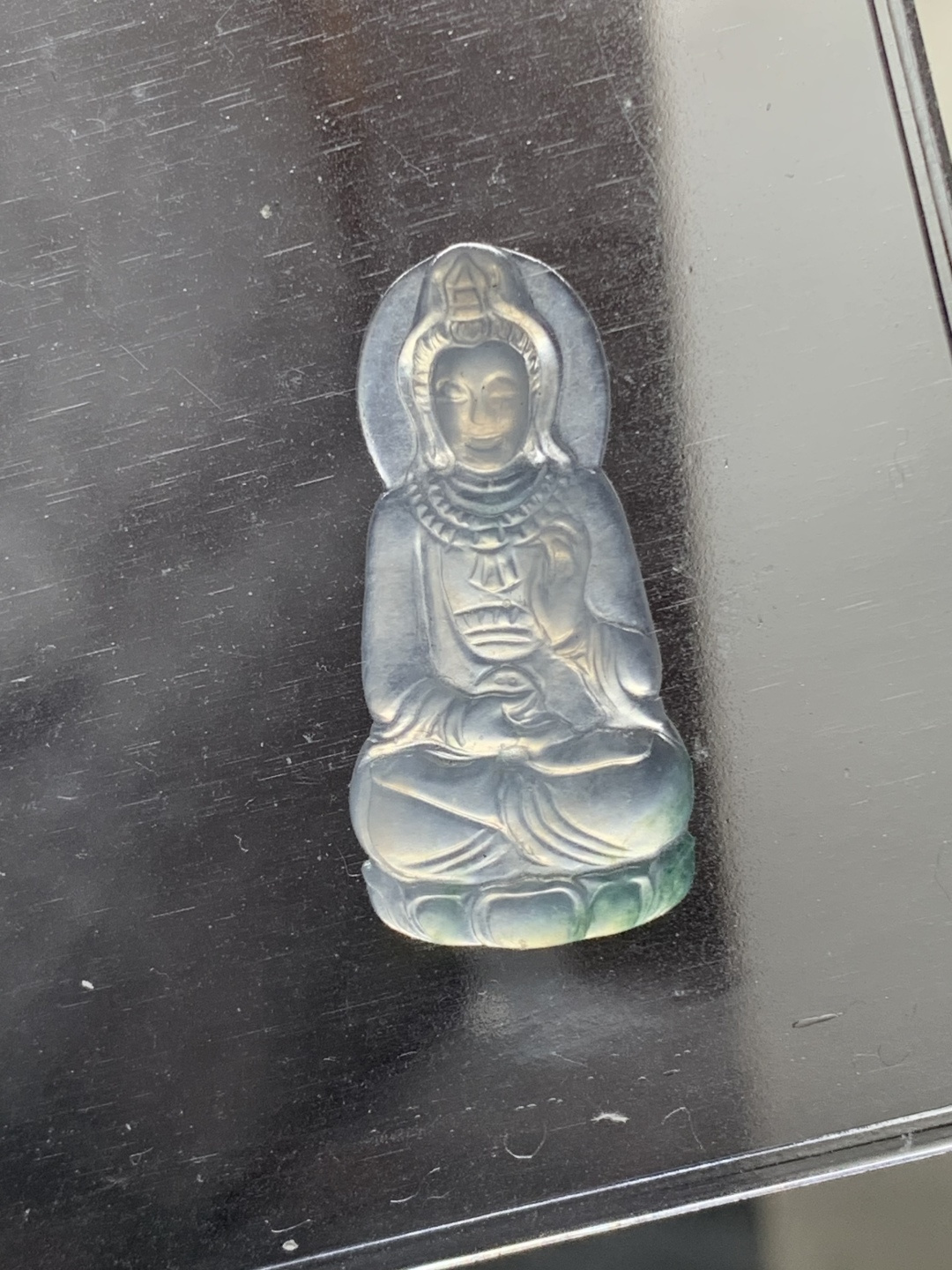 高冰飘花度母 水润种老 0413 尺寸28.3*14.1*2.9