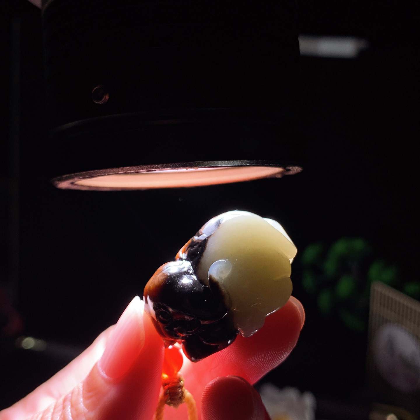 和田玉黑皮俄料大象挂件 尺寸31/23/17重22.8克。玉质细腻油润。手推出油。佩戴高端典雅。lt260413