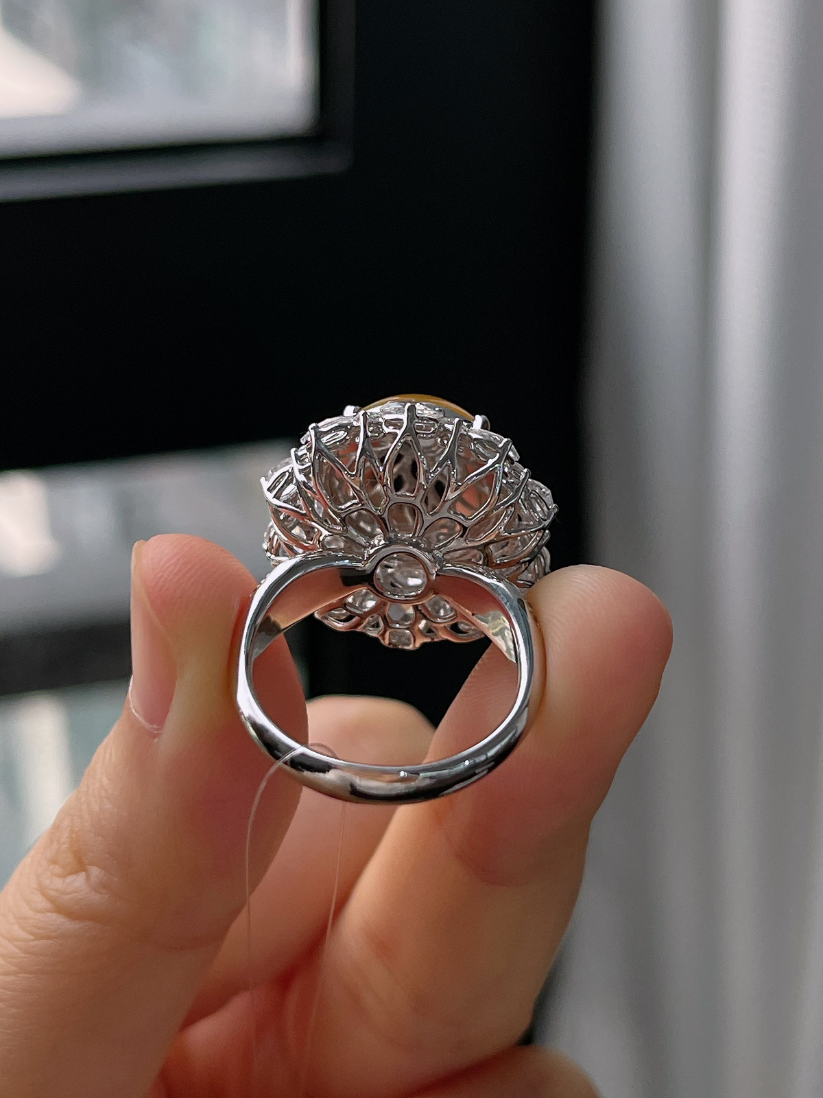 18k金 翡翠冰种黄翡戒指