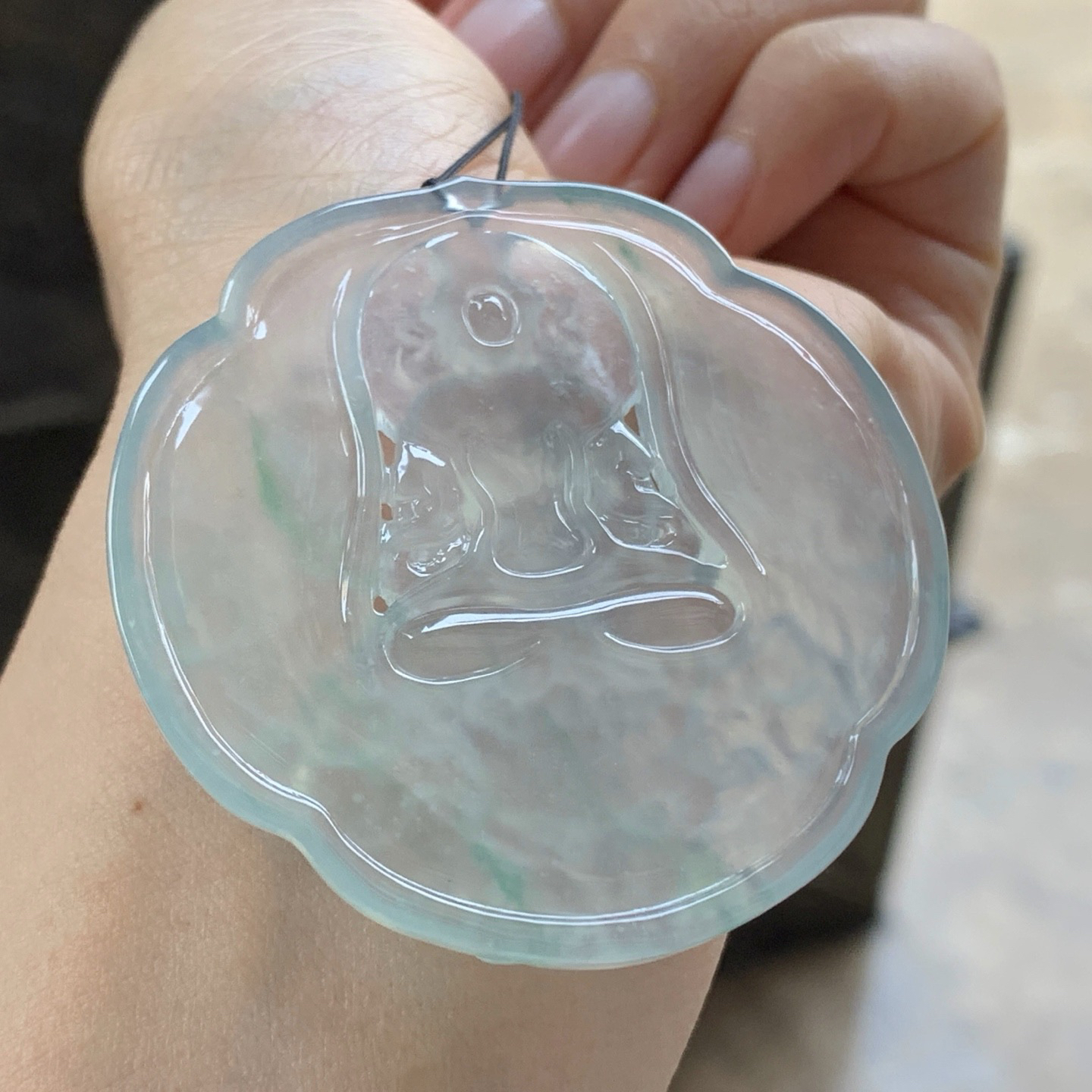 高冰飘绿乘龙观音^_^冰透 种水好