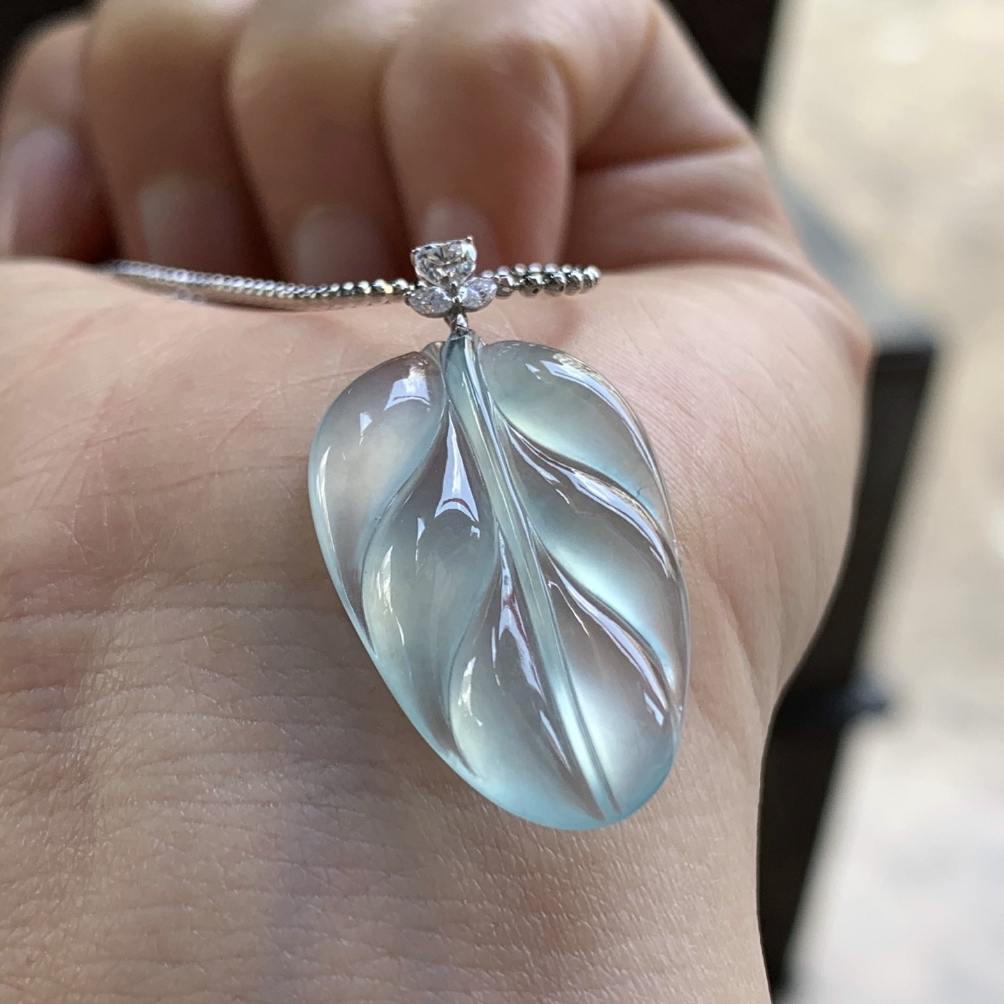 金扣冰蓝叶子^_^透亮