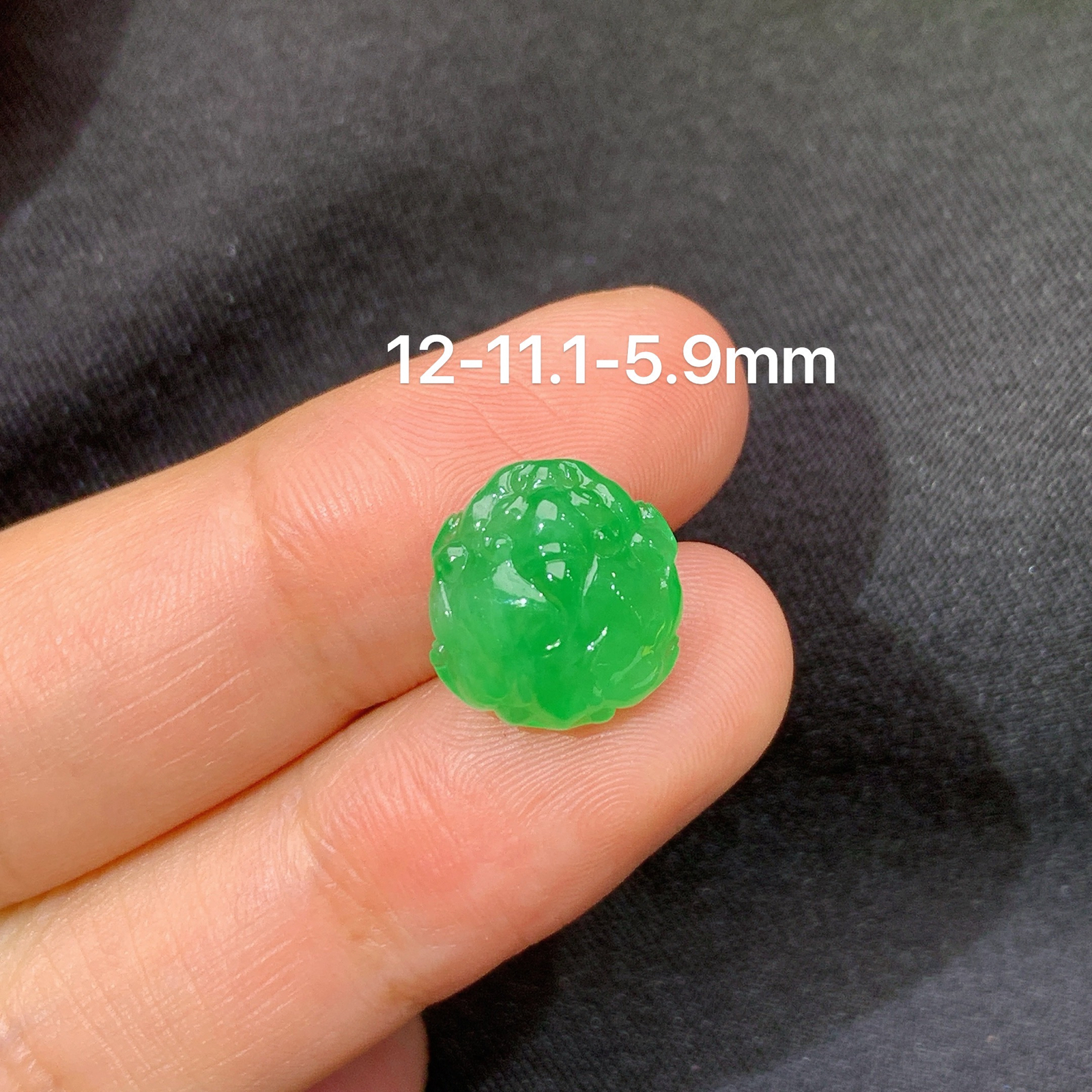 冰阳绿貔貅，镶嵌佳品，冰润色阳，种水足，Ht 尺寸12*11.1*5.9