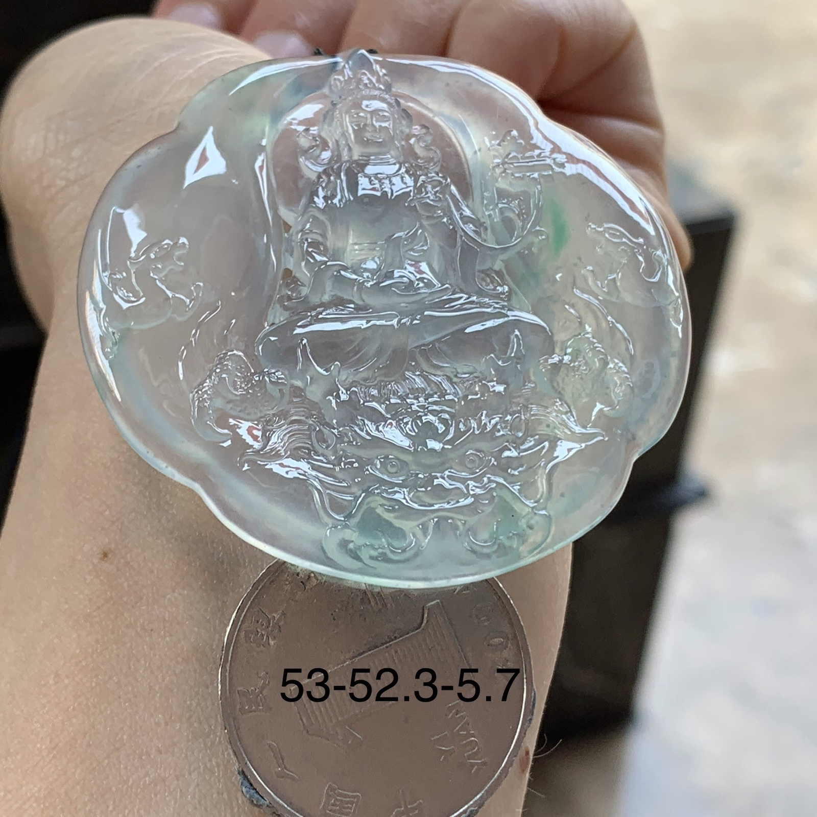 高冰飘绿乘龙观音^_^冰透 种水好