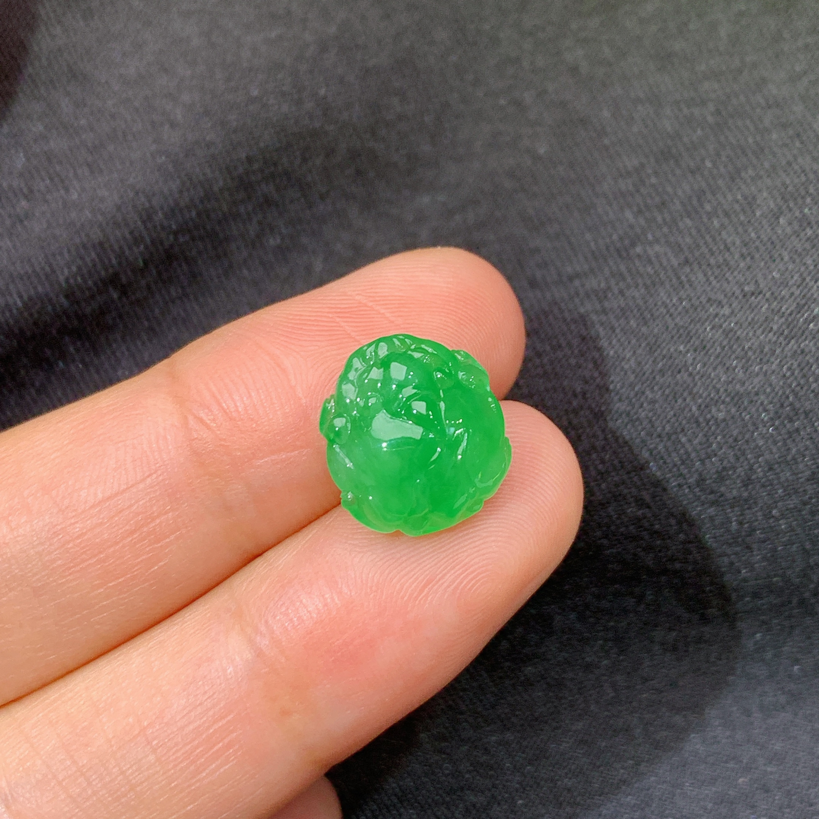 冰阳绿貔貅，镶嵌佳品，冰润色阳，种水足，Ht 尺寸12*11.1*5.9