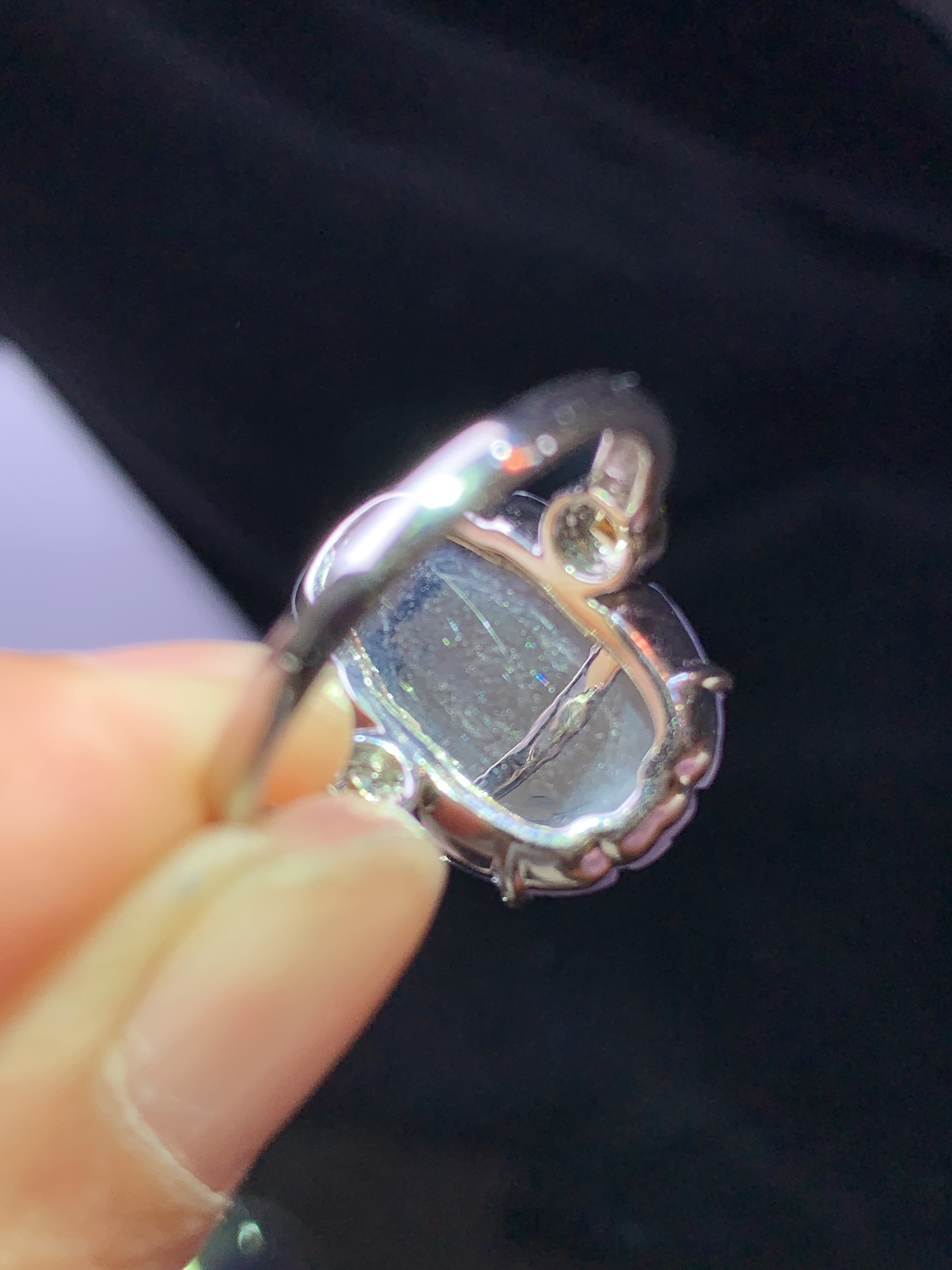 18k金钻镶嵌紫罗兰貔貅戒指 吊坠 玉质细腻 水润亮眼 色泽艳丽 圈口14 裸石尺寸17.8*13.2*7f1