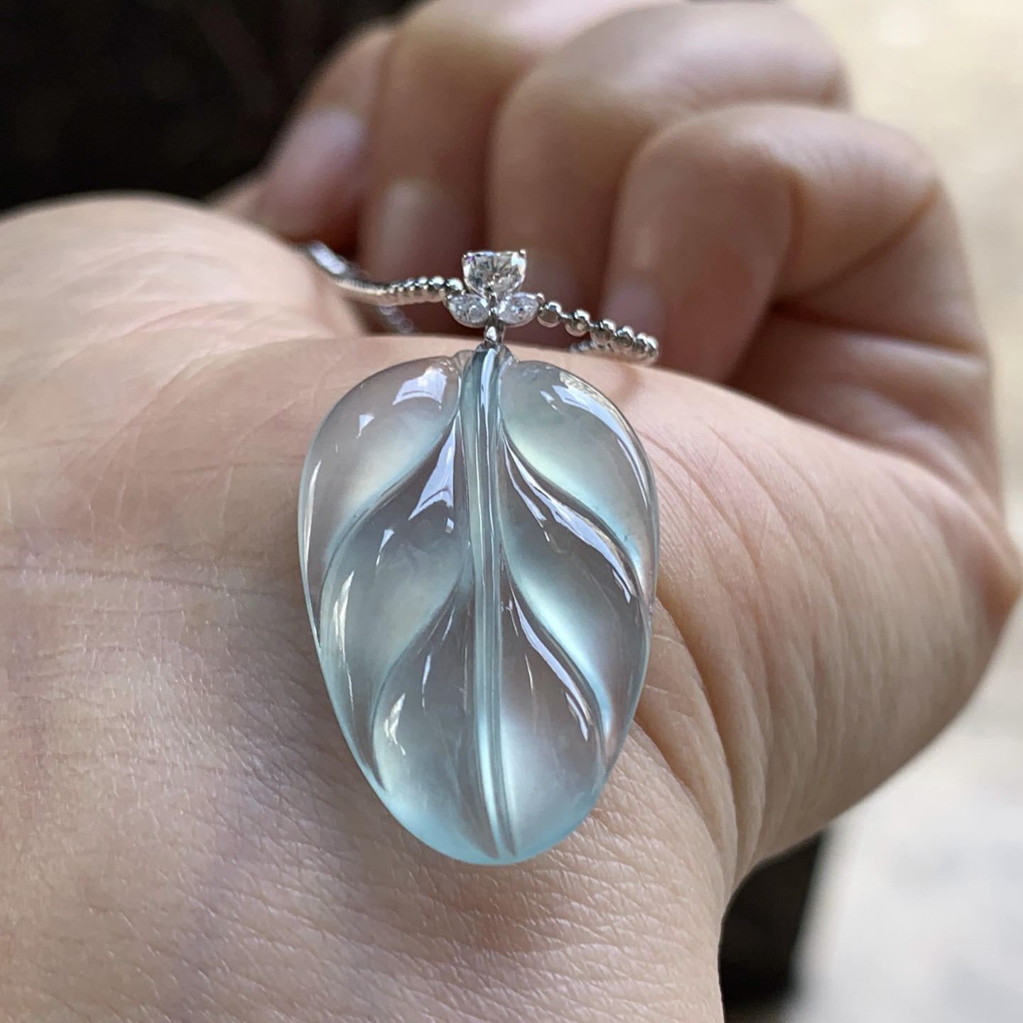 金扣冰蓝叶子^_^透亮