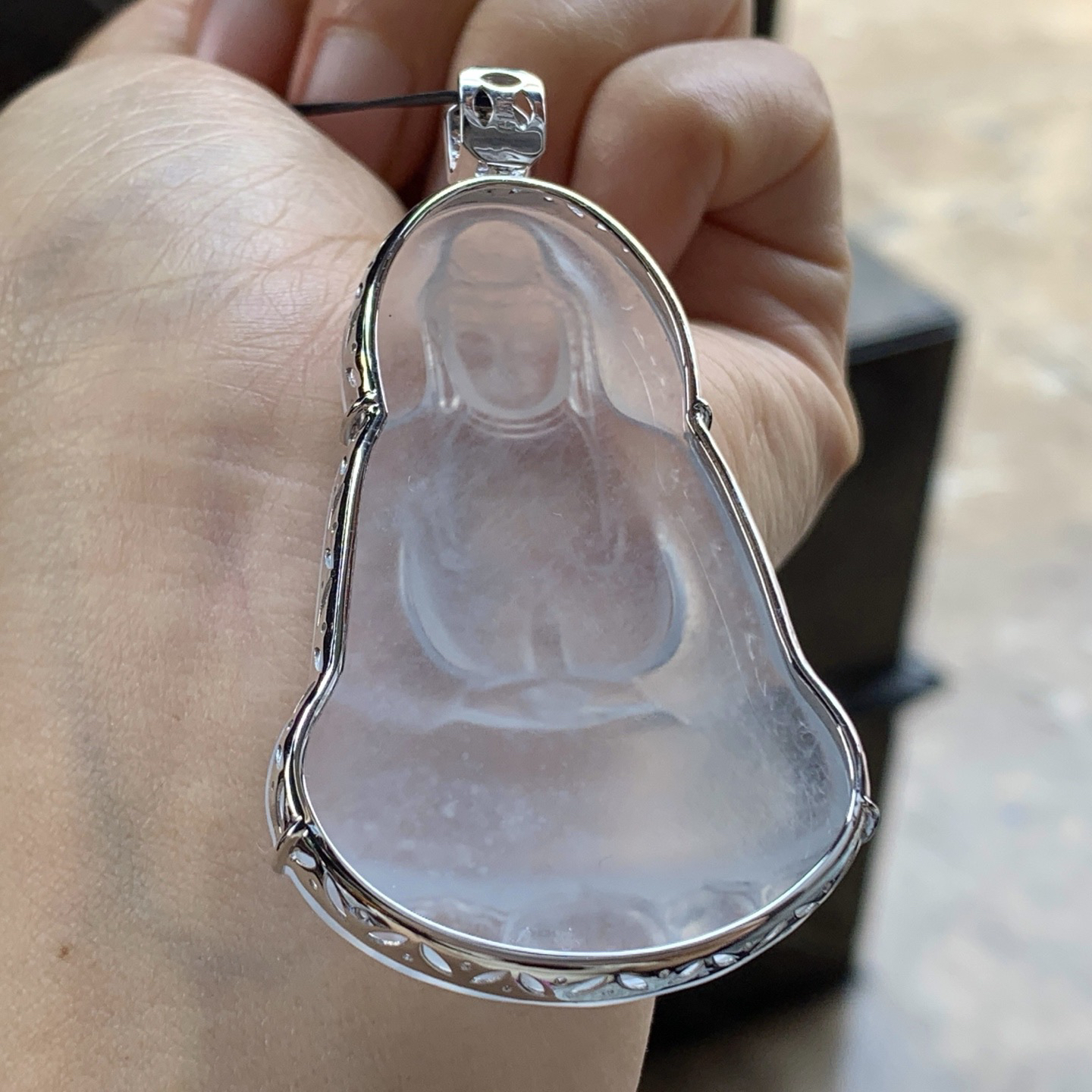 金钻镶嵌冰种观音^_^冰透