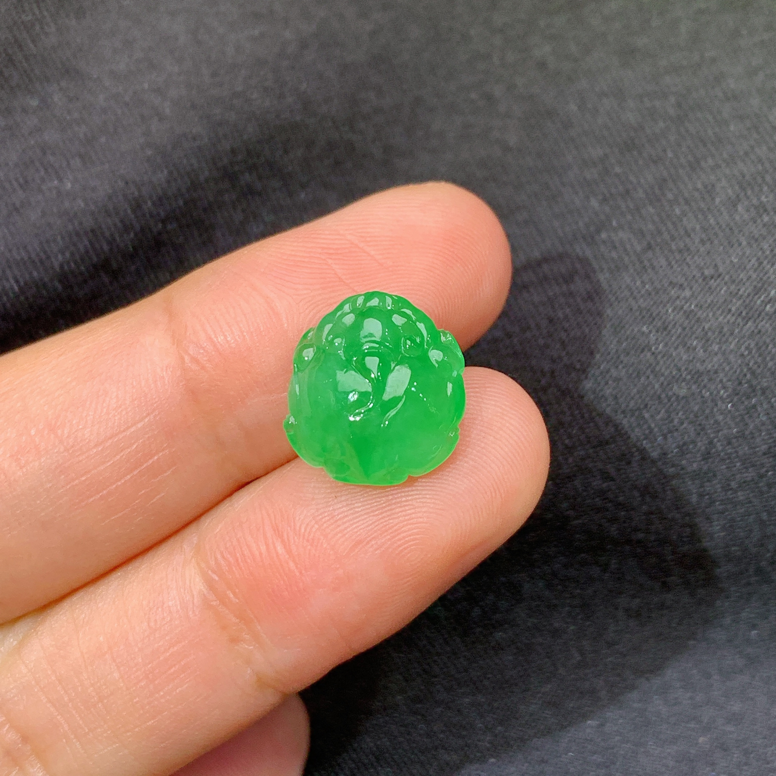 冰阳绿貔貅，镶嵌佳品，冰润色阳，种水足，Ht 尺寸12*11.1*5.9