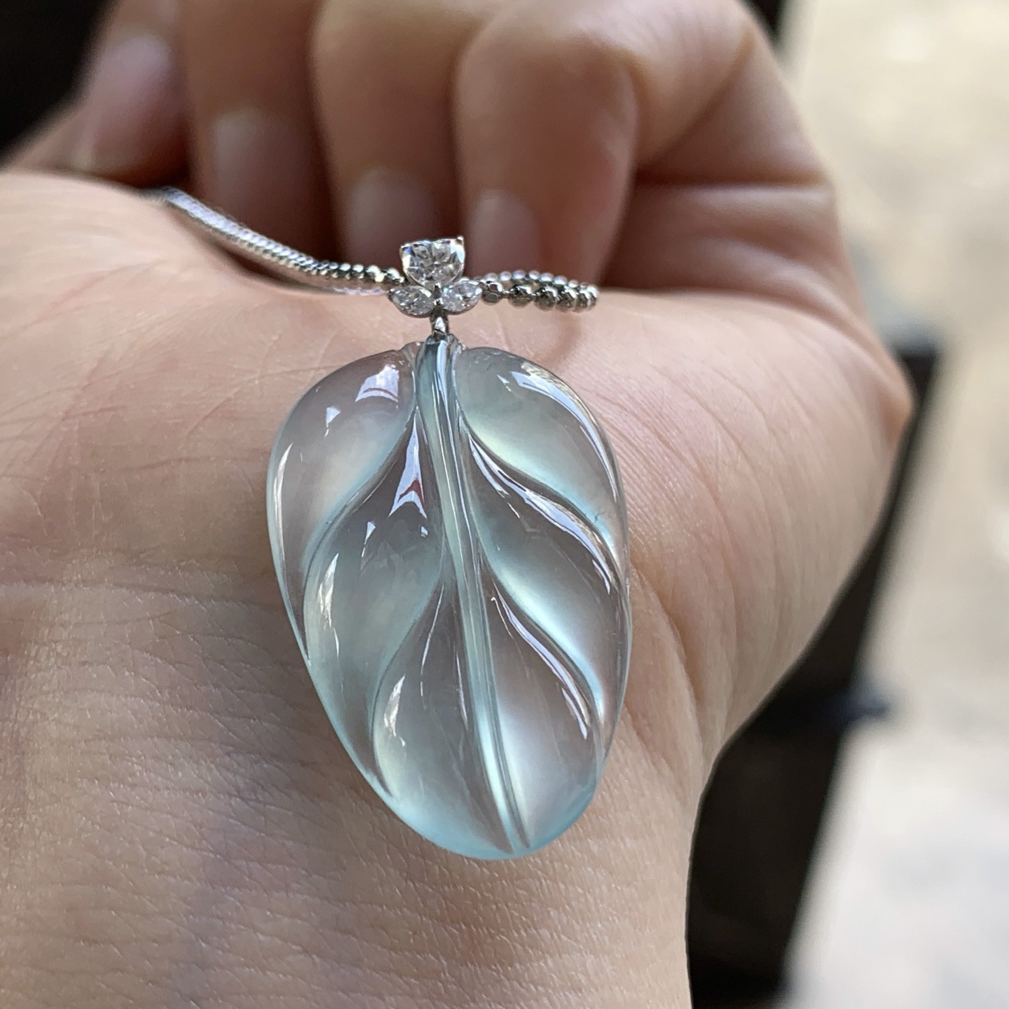 金扣冰蓝叶子^_^透亮