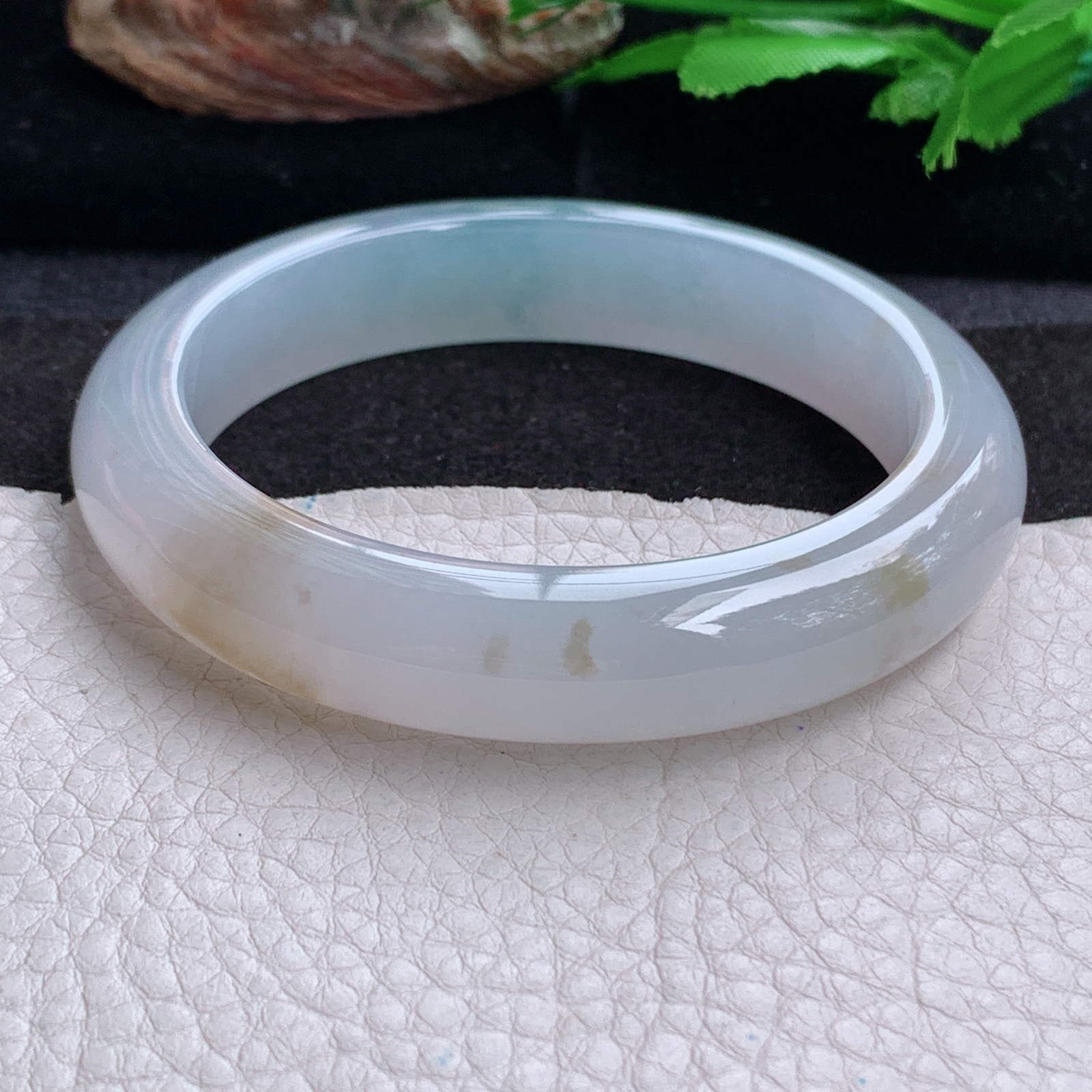 p实拍58.5*12.7*9平安镯 天然缅甸翡翠a货手镯冰飘花起光厚装正圈玉镯子