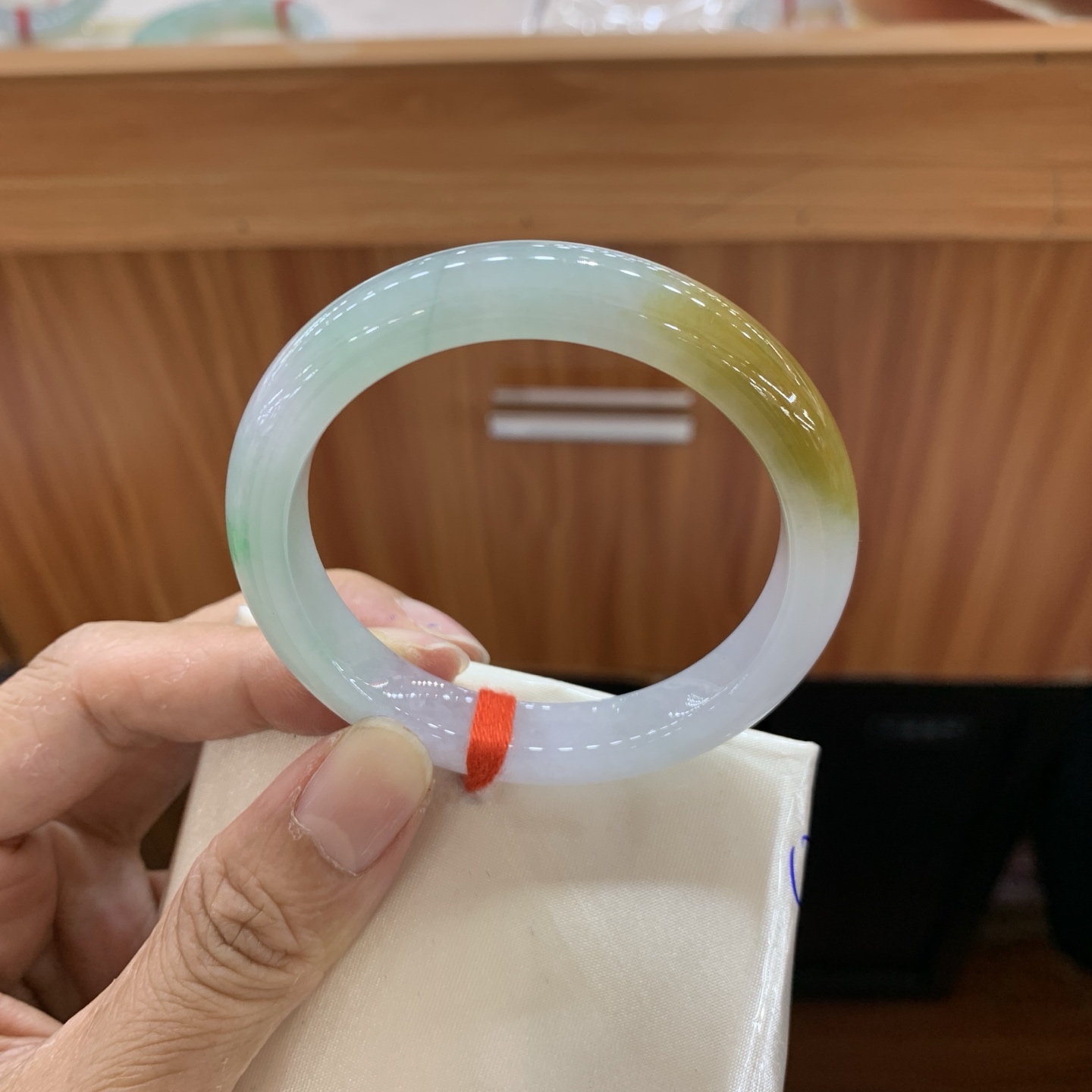 041320FN 双彩正圈翡翠手镯 51-9.9-7.5