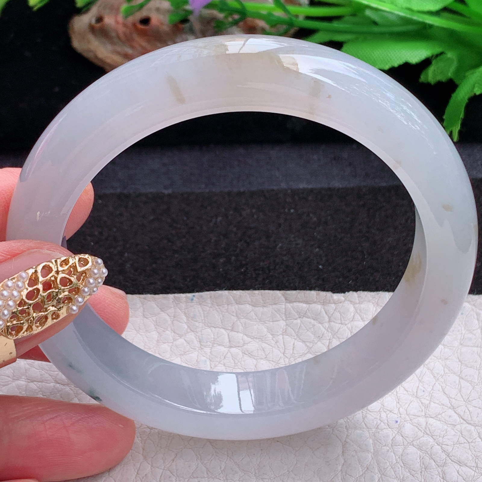 p实拍58.5*12.7*9平安镯 天然缅甸翡翠a货手镯冰飘花起光厚装正圈玉镯子