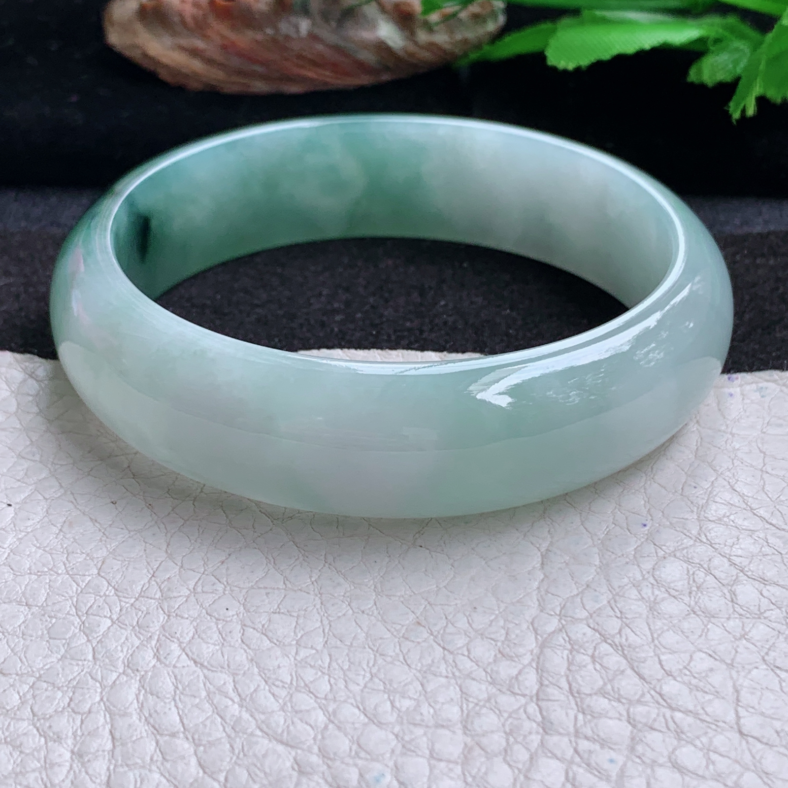 xc大圈口60*16.2*7.5轮胎镯 天然缅甸翡翠a货手镯冰飘花正圈玉镯子
