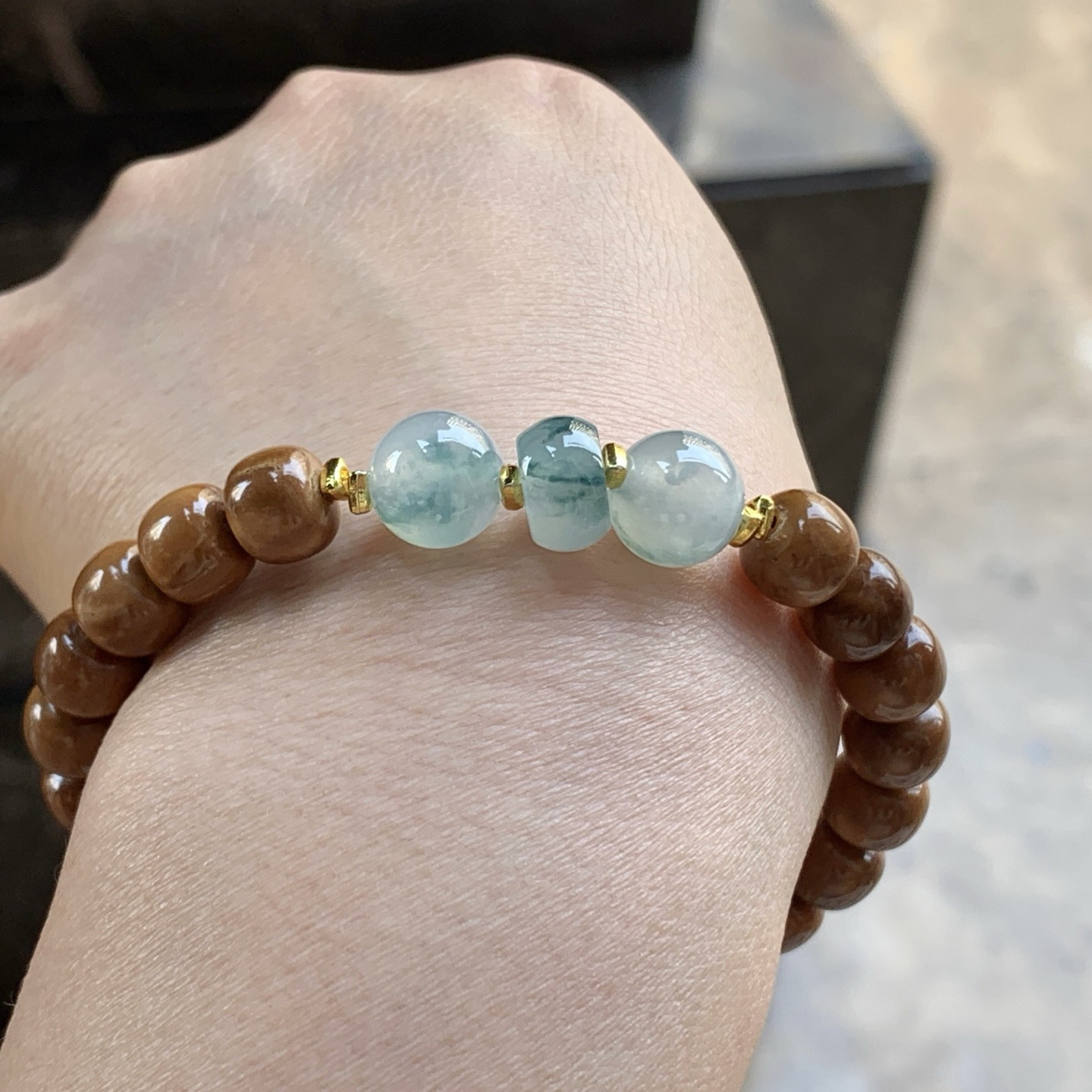 蓝花珠子手串^_^飘花灵韵 特色