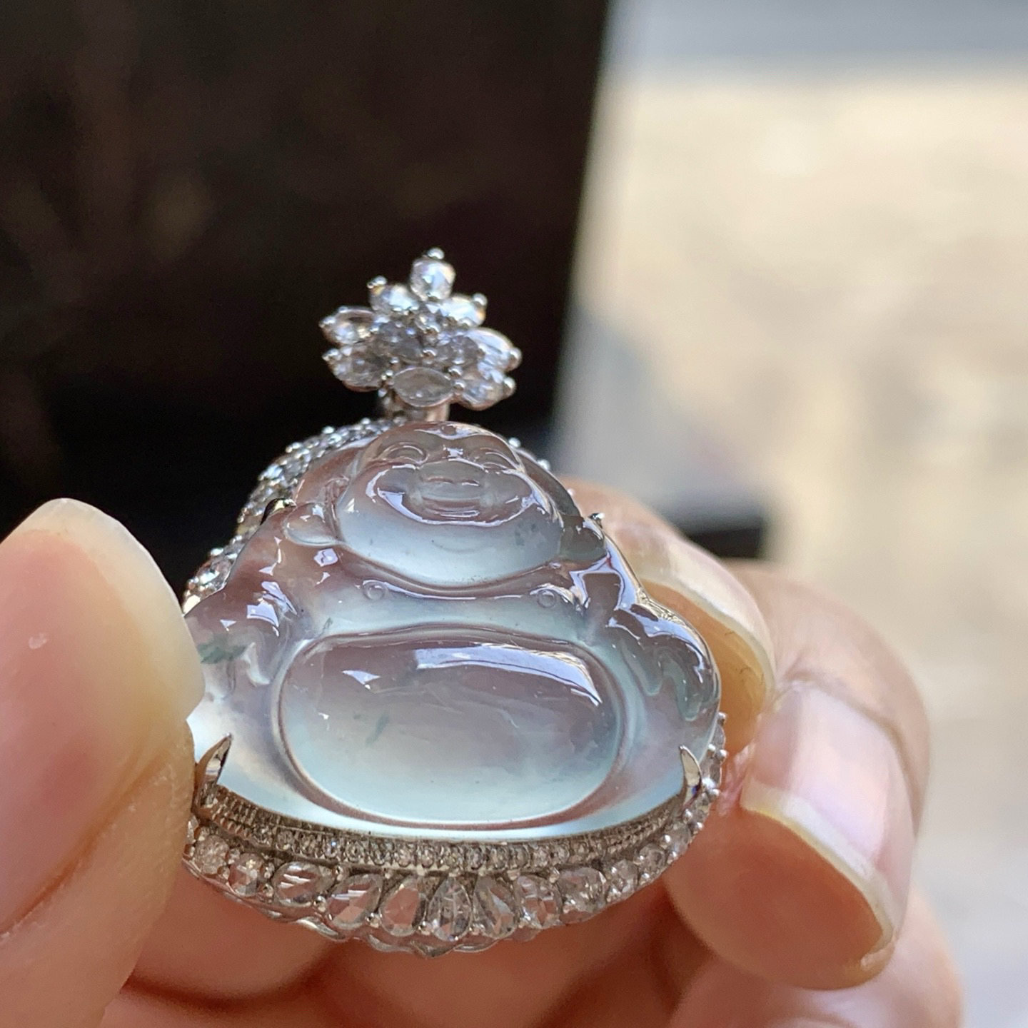 金钻豪华镶嵌冰佛公^_^冰透 尺寸17.4