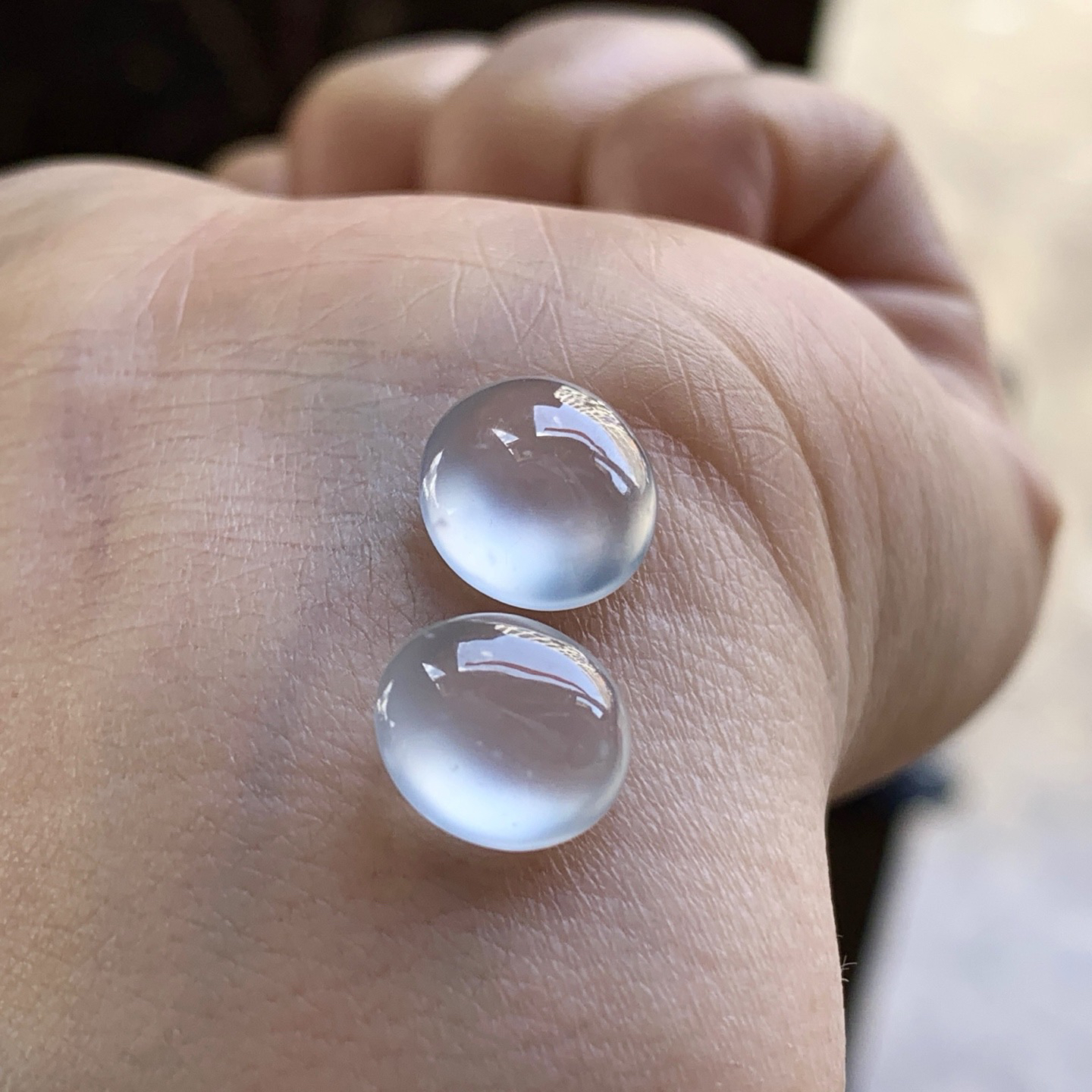 高冰戒面一对^_^透亮 荧光十足