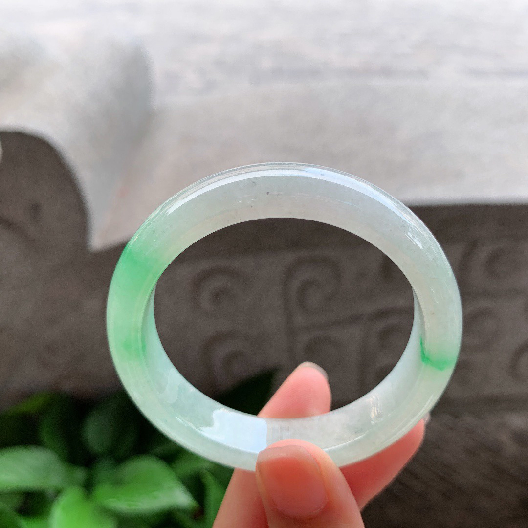 小圈口49.7-12.3-7.2 【阳绿正圈手镯】正圈49 50可戴