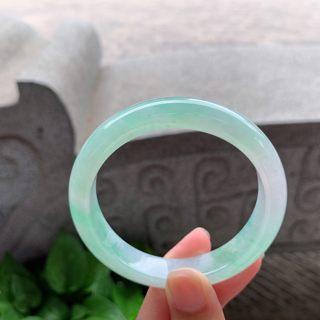 圈口 54.6-11.8-7.8【冰甜绿正圈手镯】正圈54 55可戴