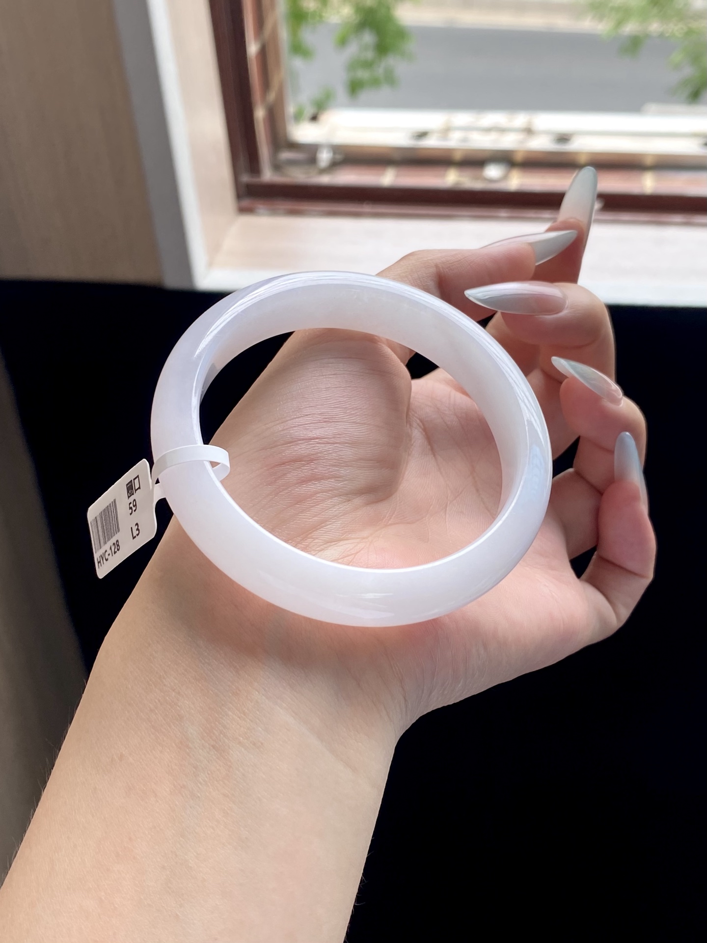 淡粉紫白月光正圈成品，无裂，HYC-128，59.5-12.6-7.8