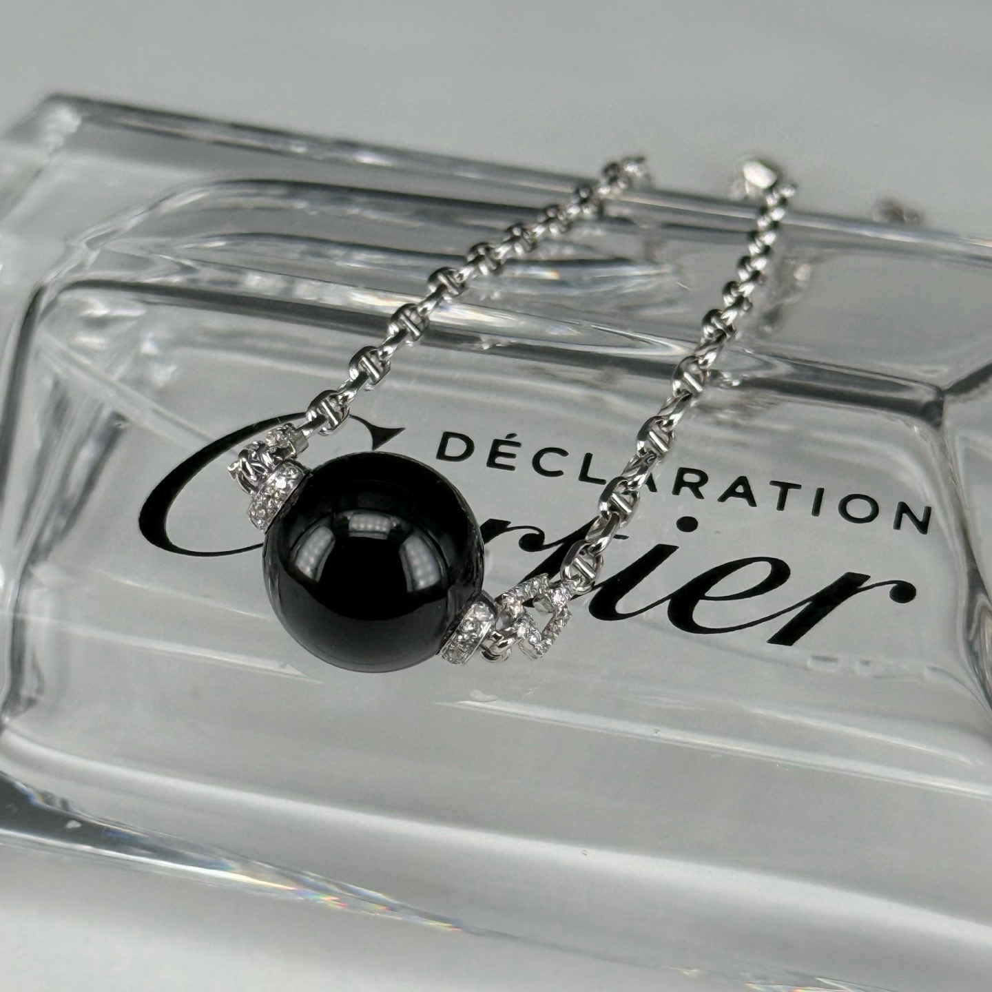 精品18k墨翠珠子锁骨链 种好色正 黑度极好 打灯通透 油性十足 尺寸12