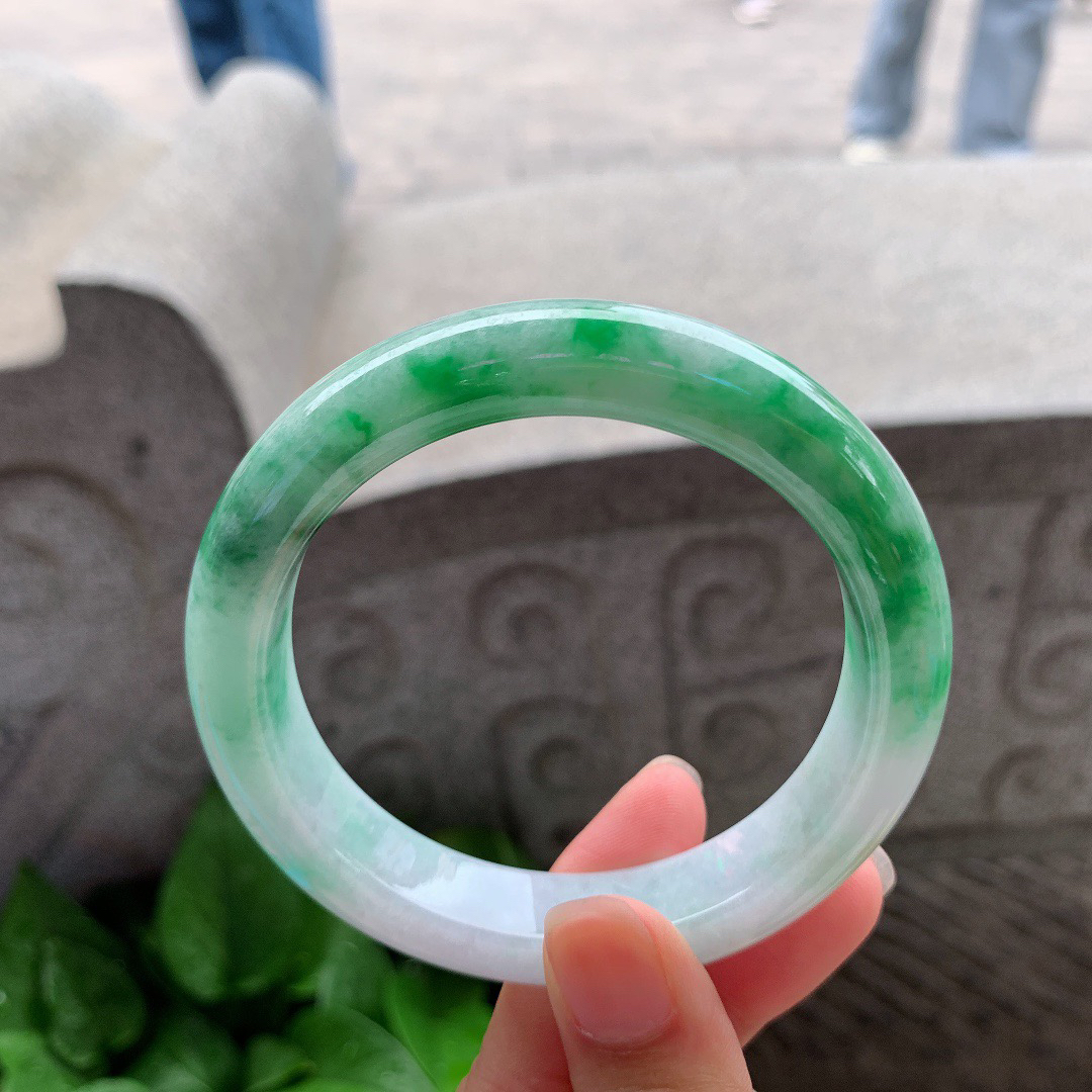 圈口 57.6-12.5-9.4【辣绿正圈手镯】正圈57 58可戴