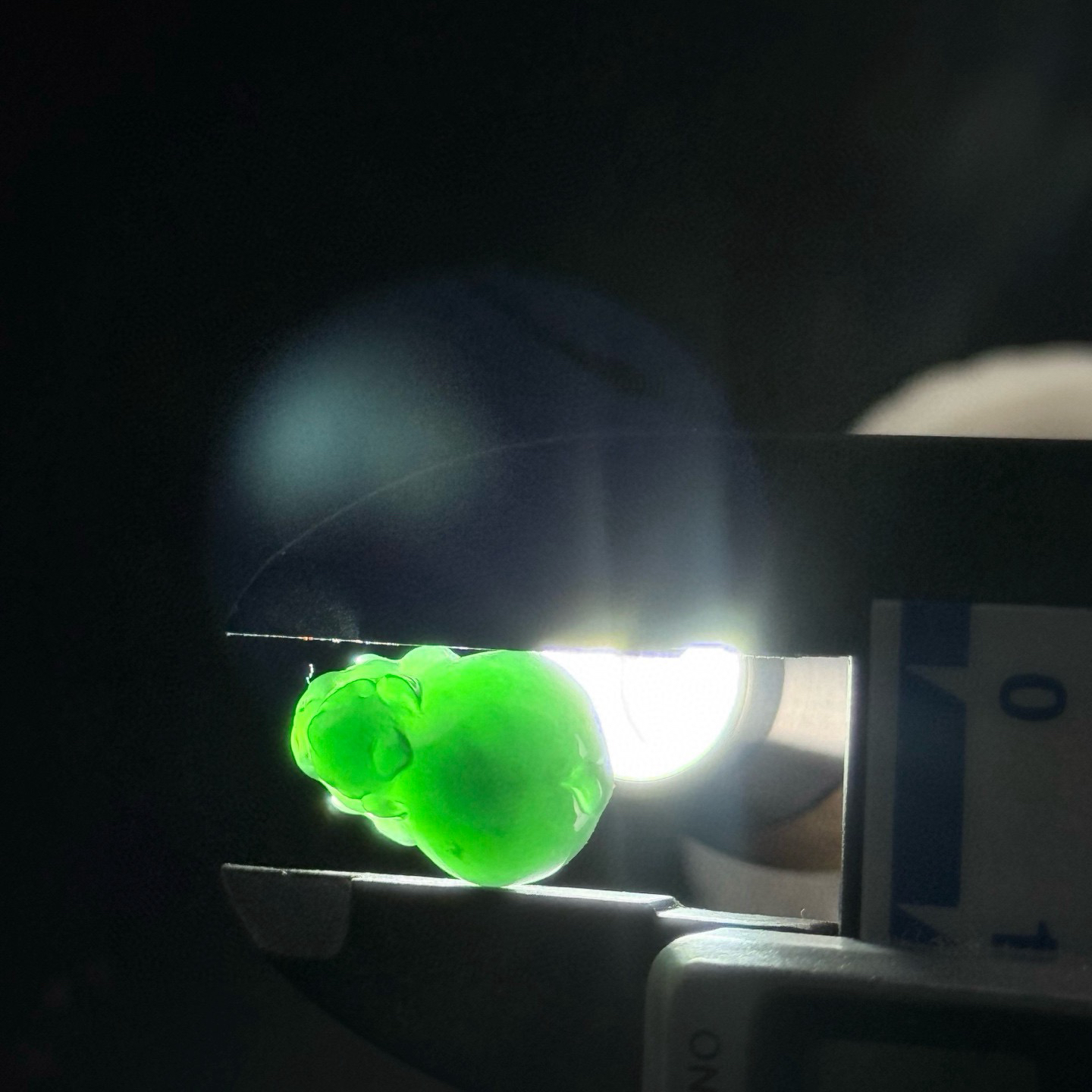 精品墨翠貔貅 种好色正 黑度极好 打灯通透 油性十足  尺寸14.8